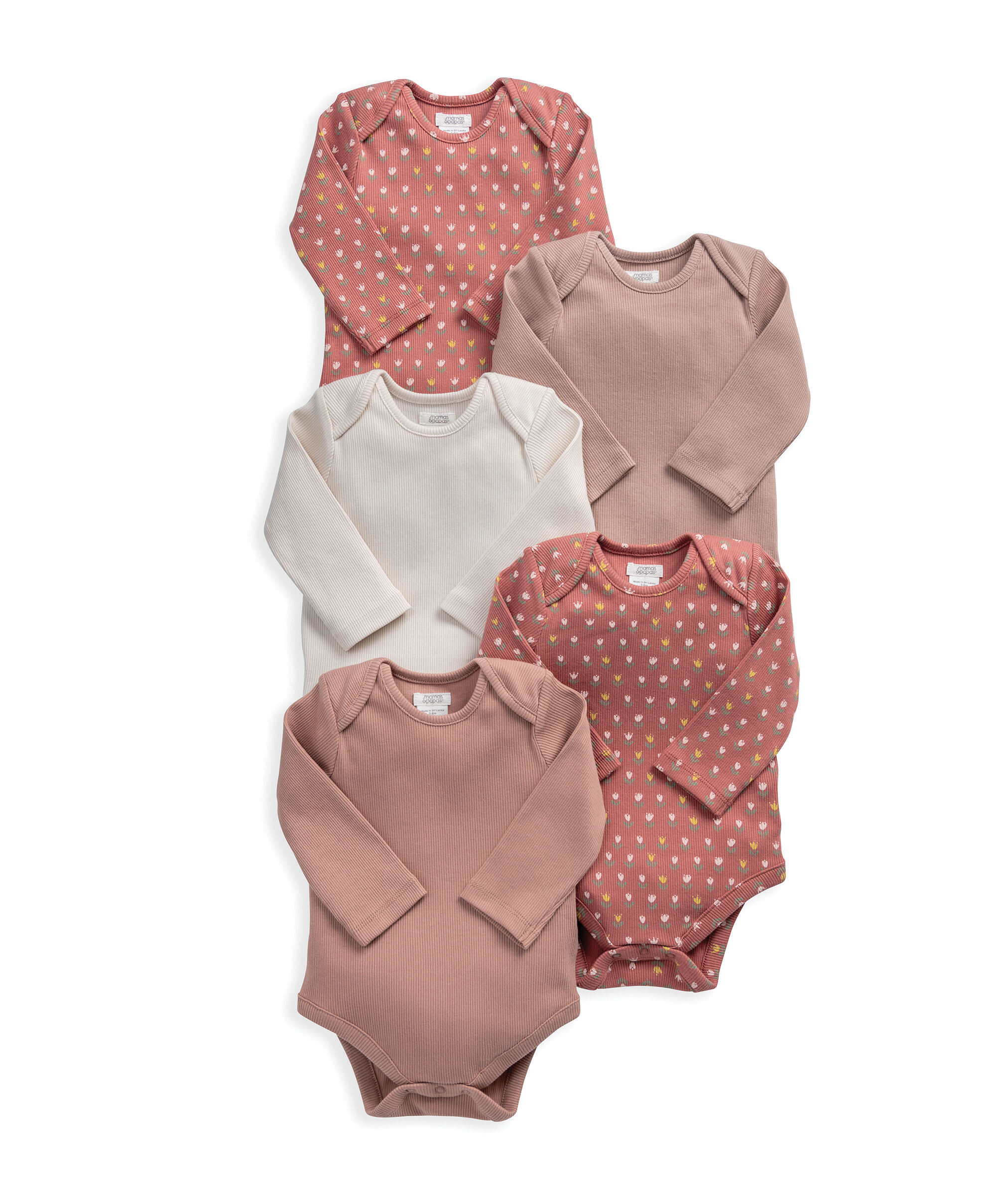 Long Sleeve Bodysuits (Pack of 5) - Envelope Neck image number 2