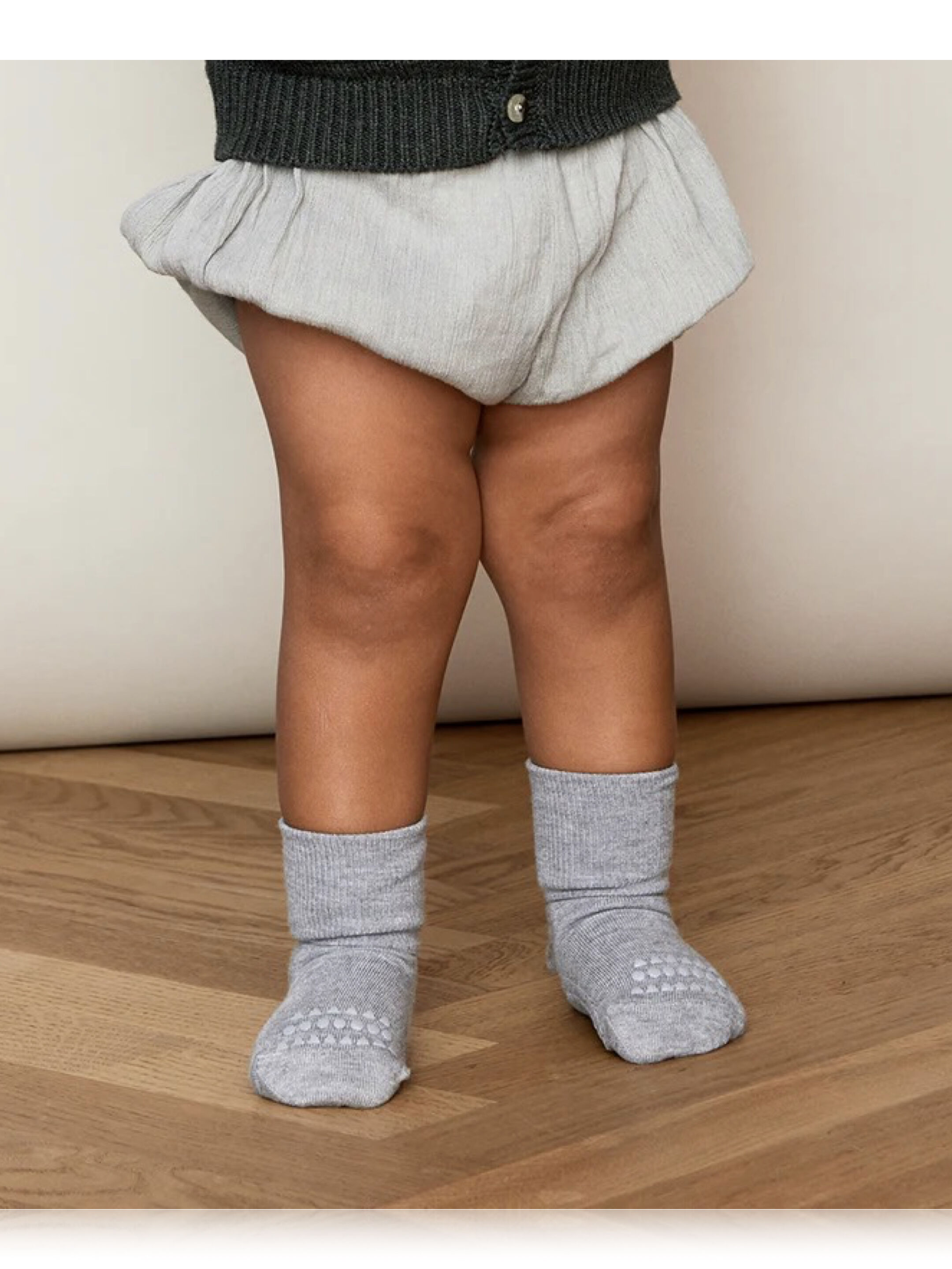 Non-slip Socks Bamboo - Grey Melange image number 1