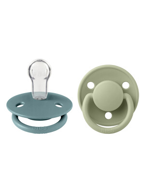 Bibs De Lux Pacifier 2 Pack Silicone Onesize - Island Sea / Sage