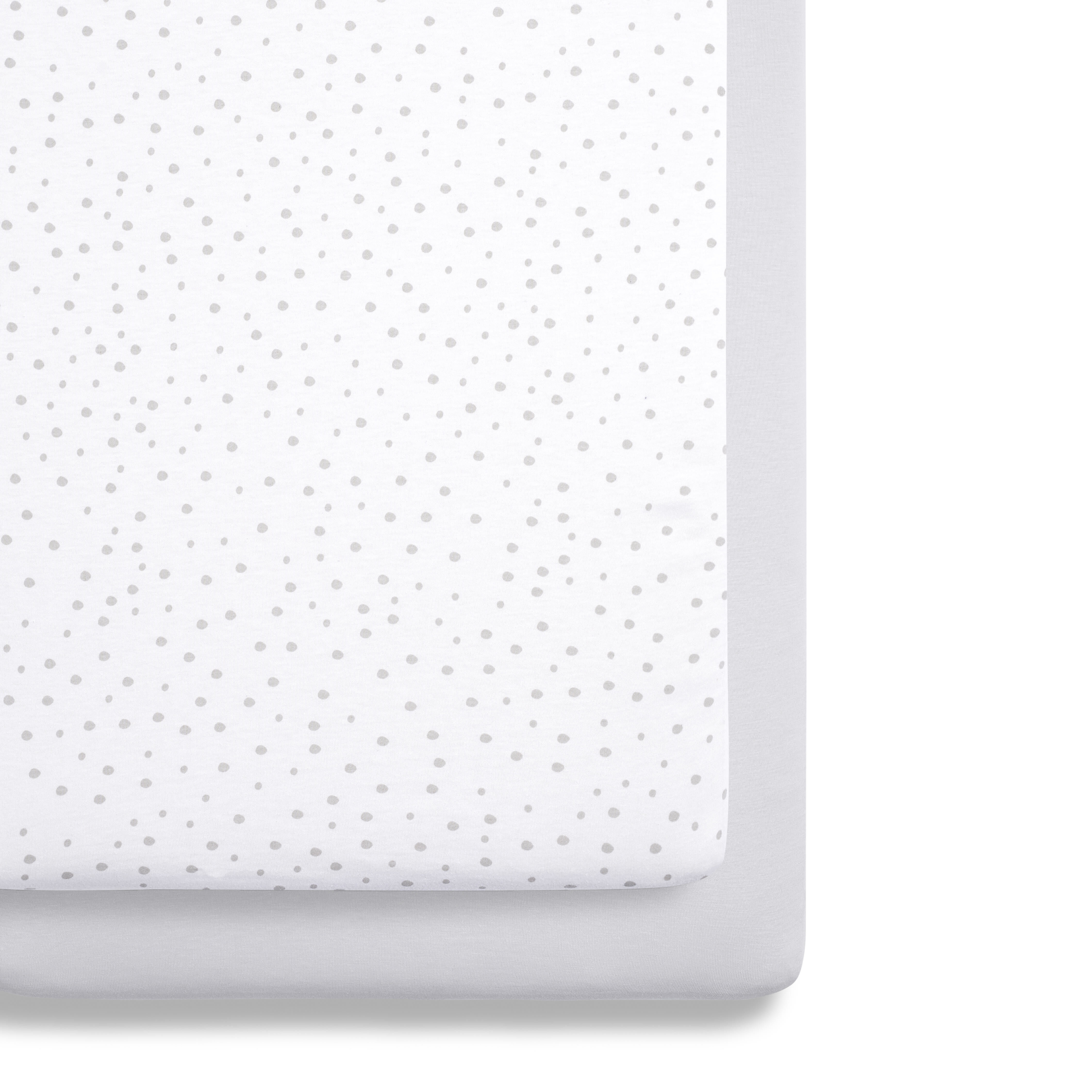 2 Pack Crib Fitted Sheets - Grey Spots image number 1