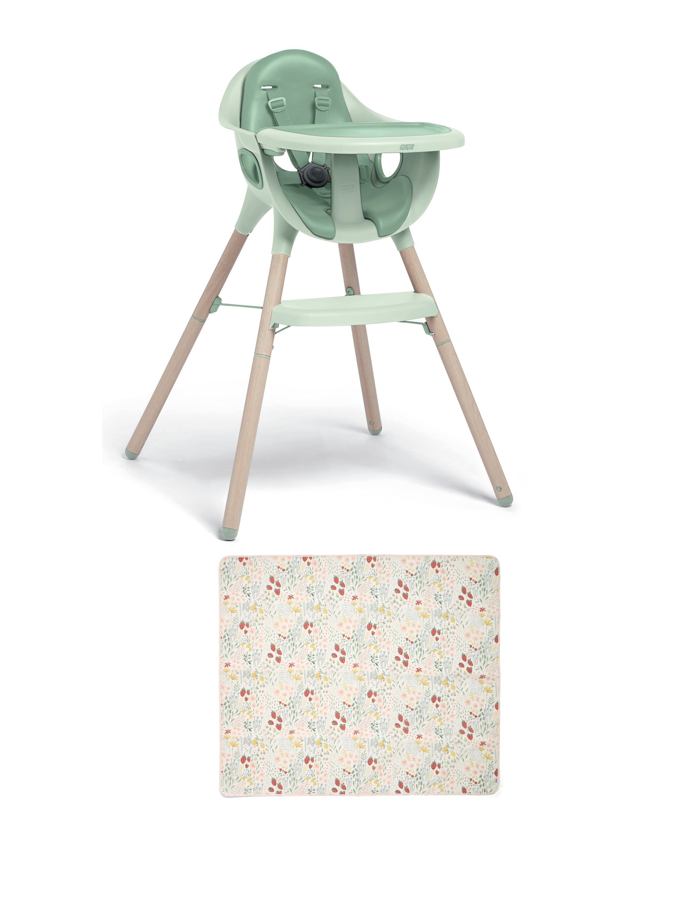 Juice High Chair with Splash Mat - Eucalyptus image number 1