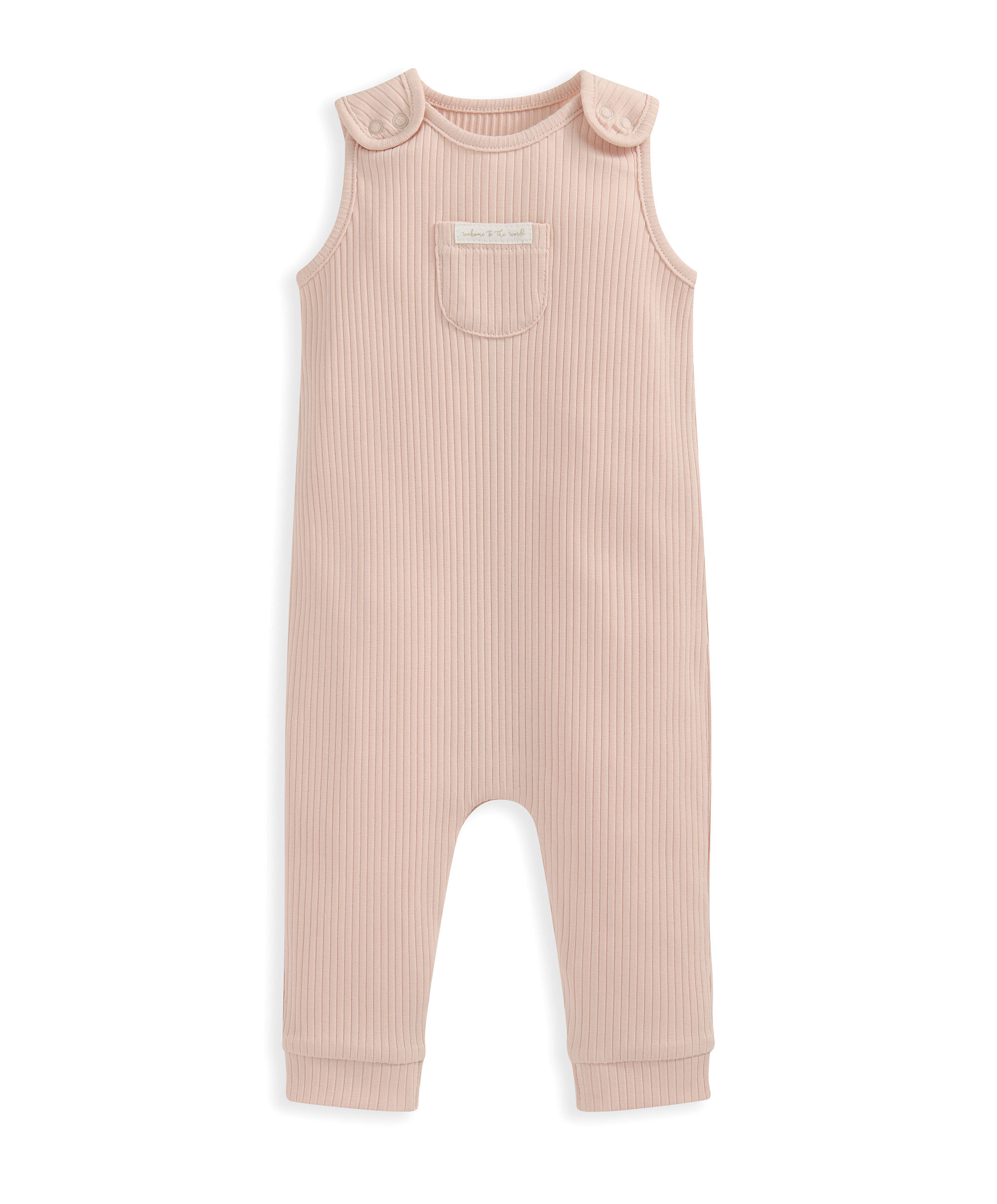 Organic Ribbed Romper - Pink image number 2