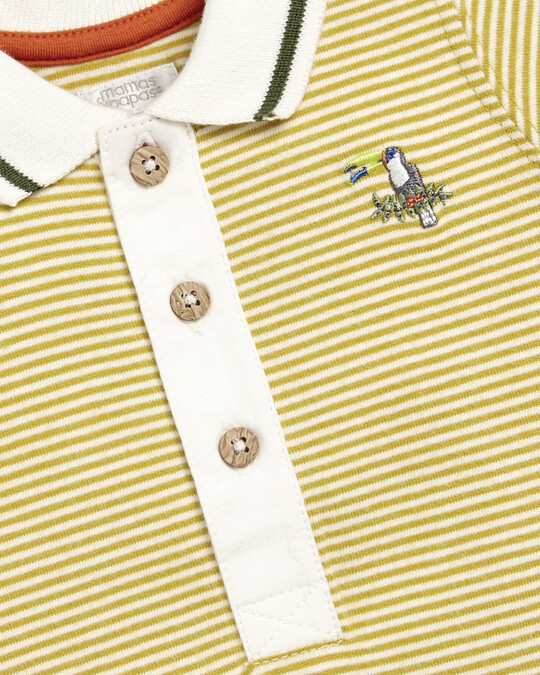 Short Sleeve Striped Polo Shirt image number 2