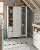 Harwell 4 Piece Cotbed with Dresser Changer, Wardrobe, and Essential Fibre Mattress Set- White image number 25