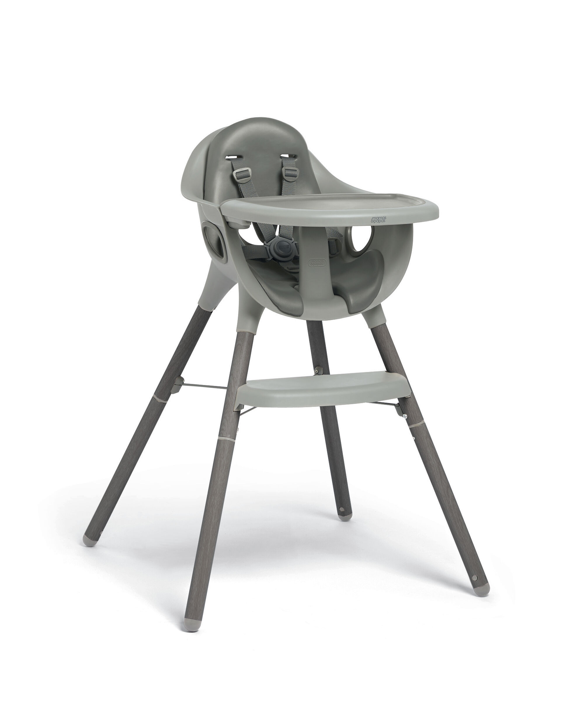 Juice High Chair with Silicone Bibs Set - Washed Grey image number 2