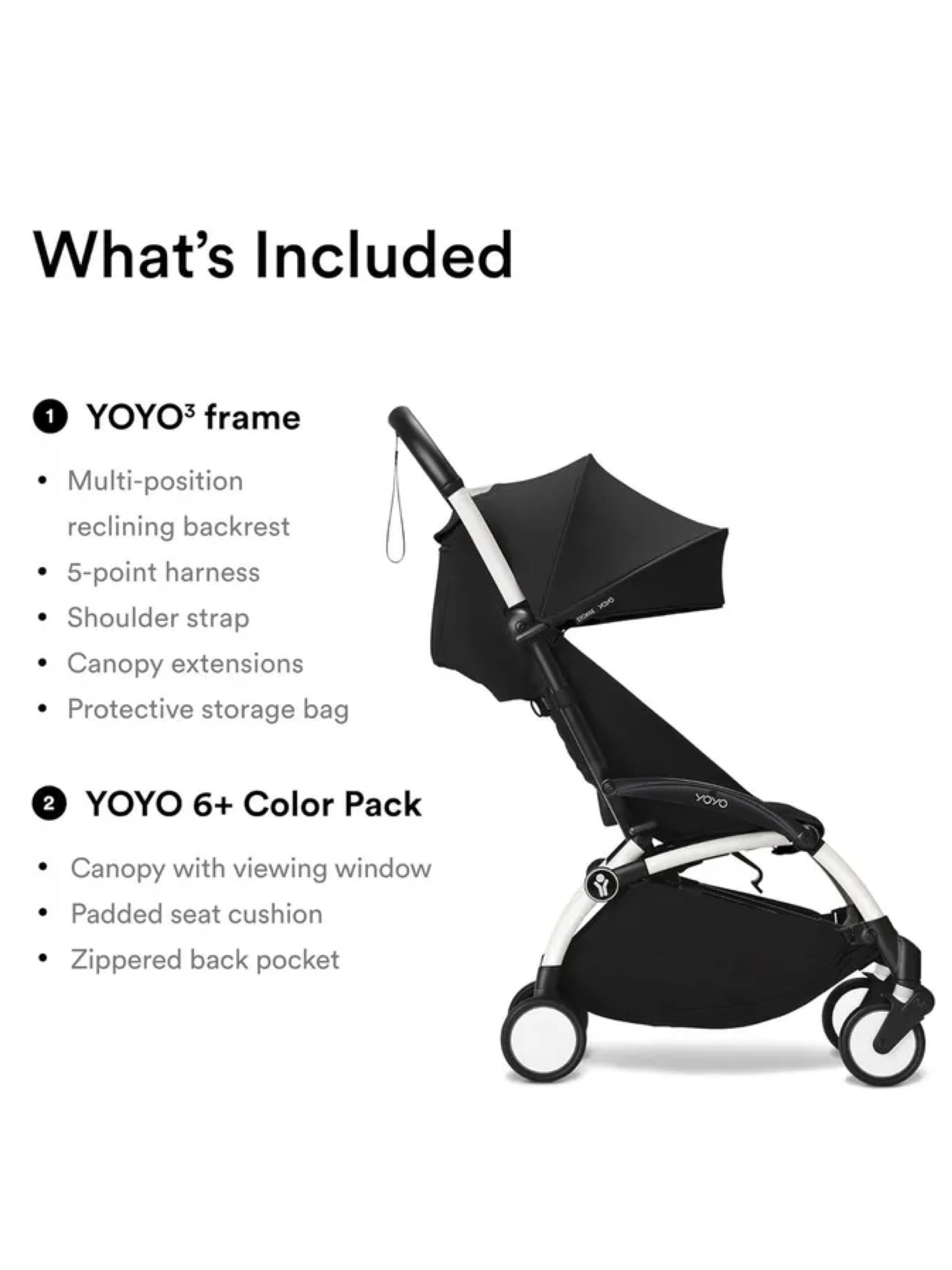 Stokke YOYO3 White Frame with 6+ Color Pack Black (2 Pieces) image number 3