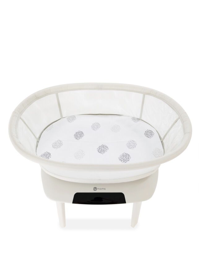 4moms mamaRoo Sleep Bassinet Sheet White Crosshatch image number 1