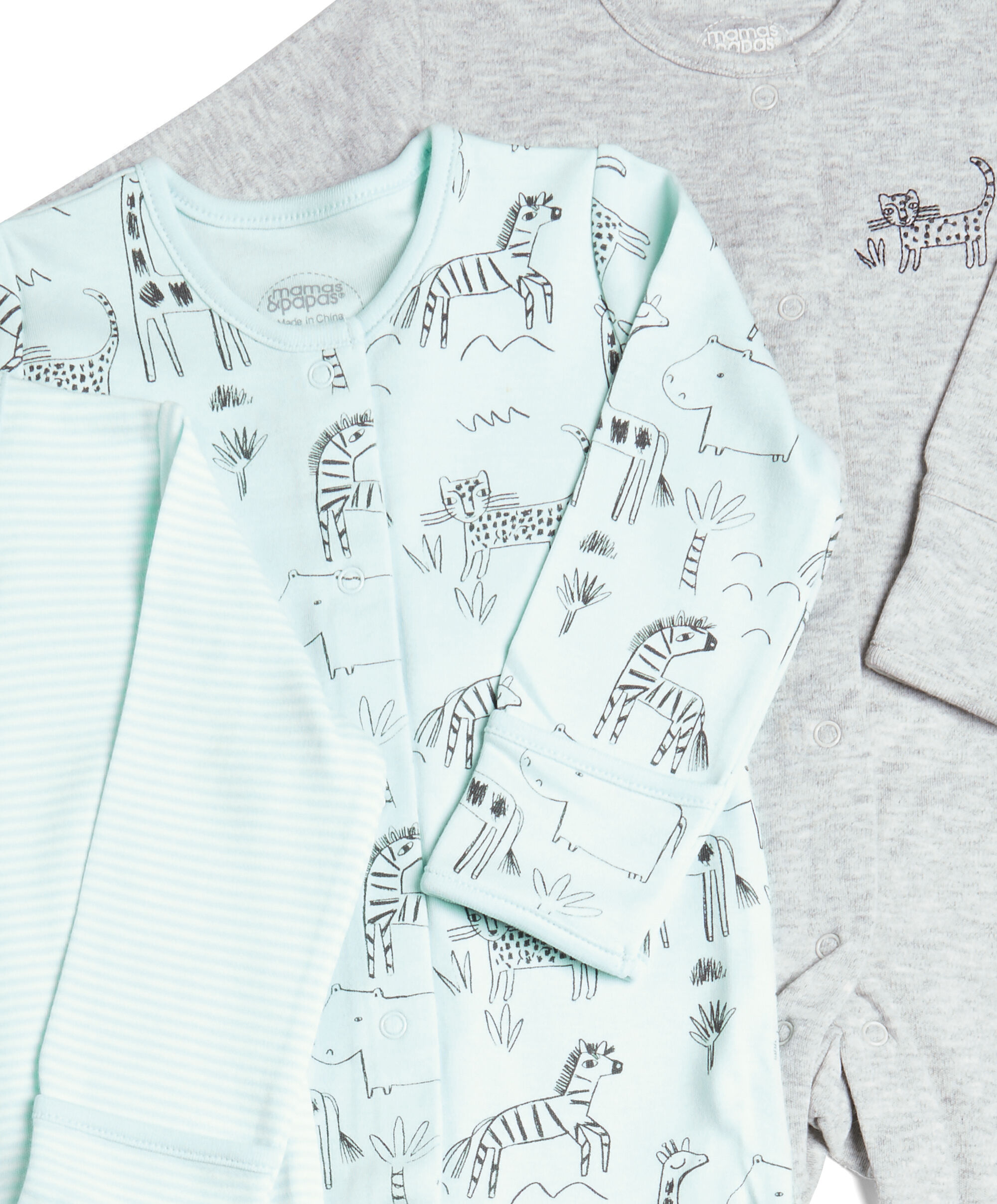 Zoo Animal Sleepsuits 3 Pack image number 2