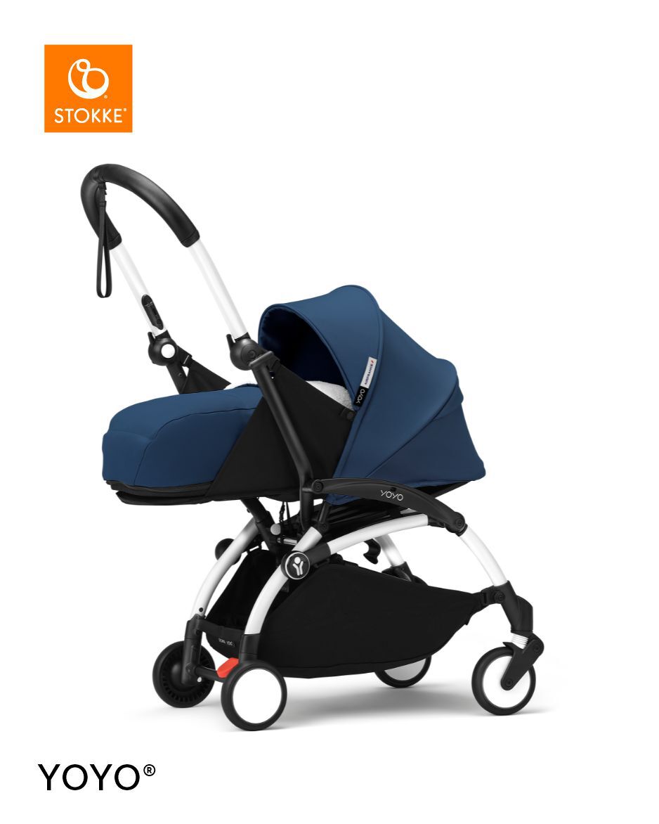 Stokke YOYO3 White Frame with 0+ Newborn Pack Air France Blue image number 2