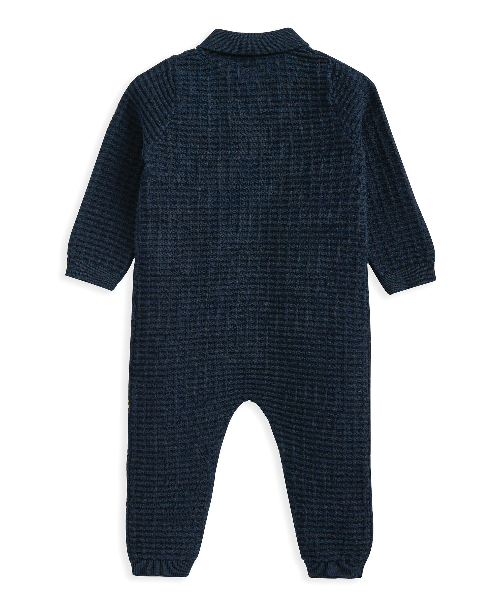 Knitted Romper - Navy image number 3