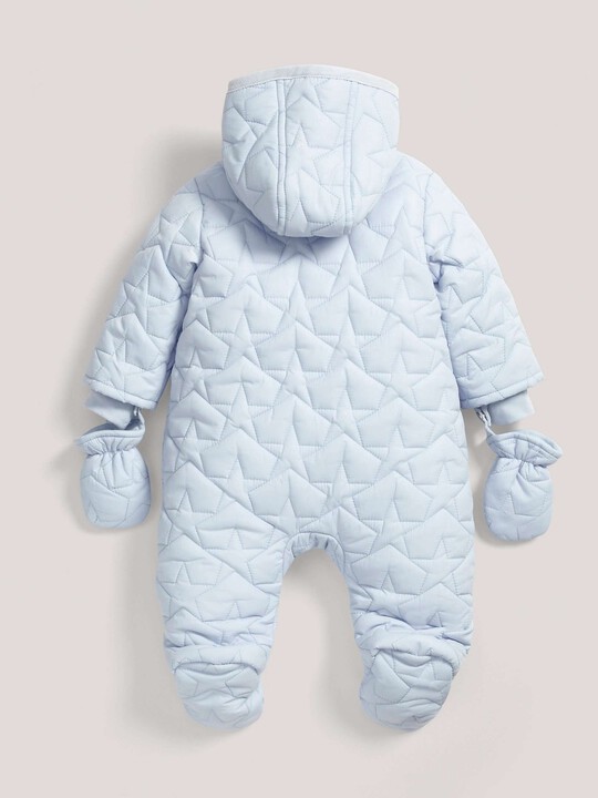 Quilted Pramsuit Blue- New Born image number 3