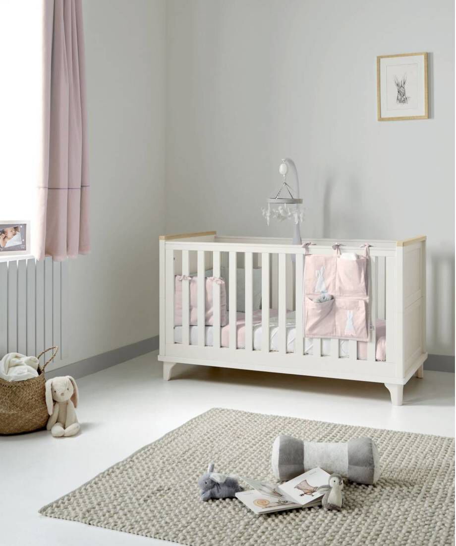 Lucca Adjustable Cot to Toddler Bed Ivory Oak