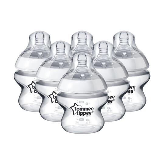 Tommee Tippee Closer to Nature Feeding Bottle, 150ml x 6� - Clear image number 1