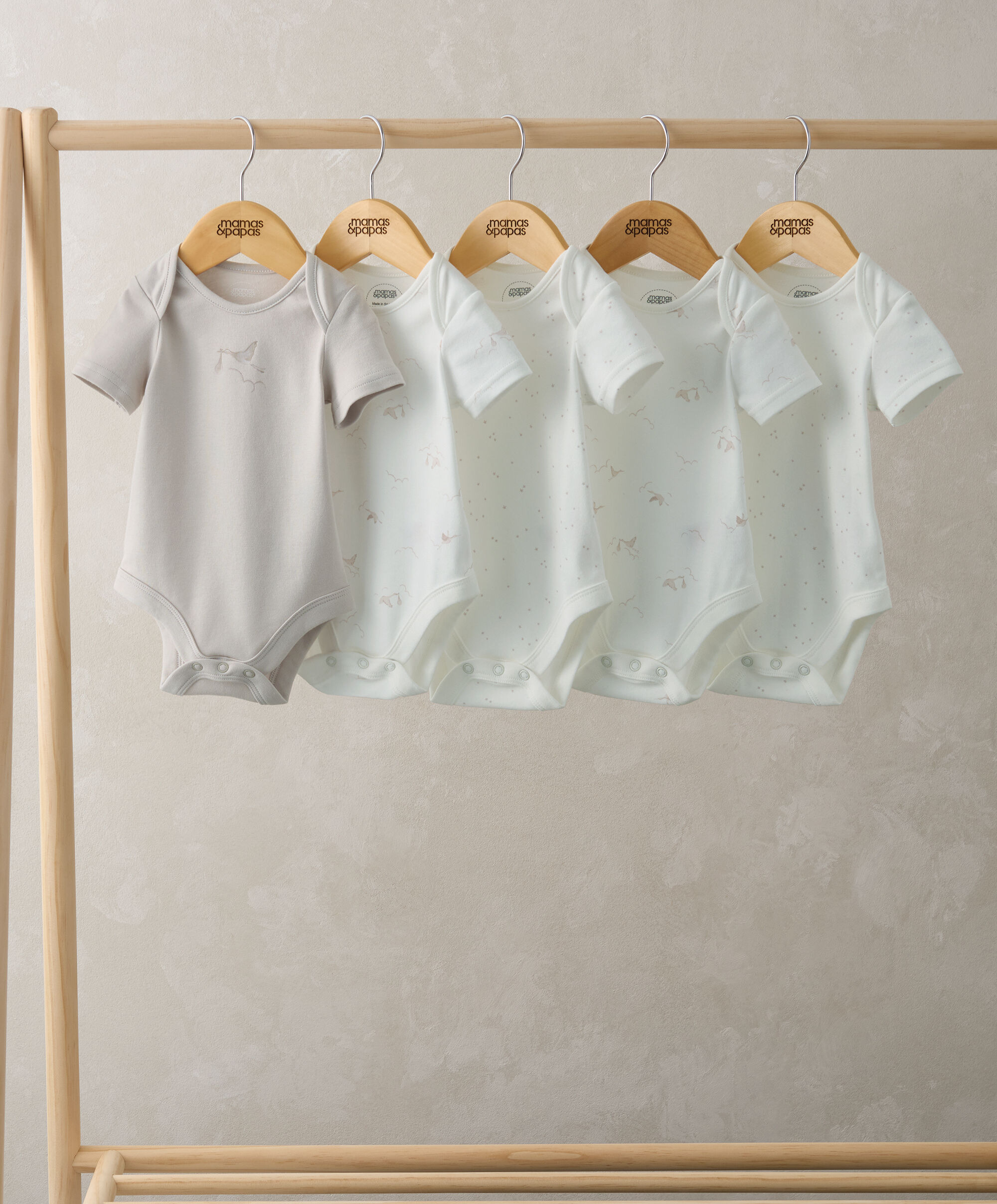 Stork Bodysuits (Set of 5)