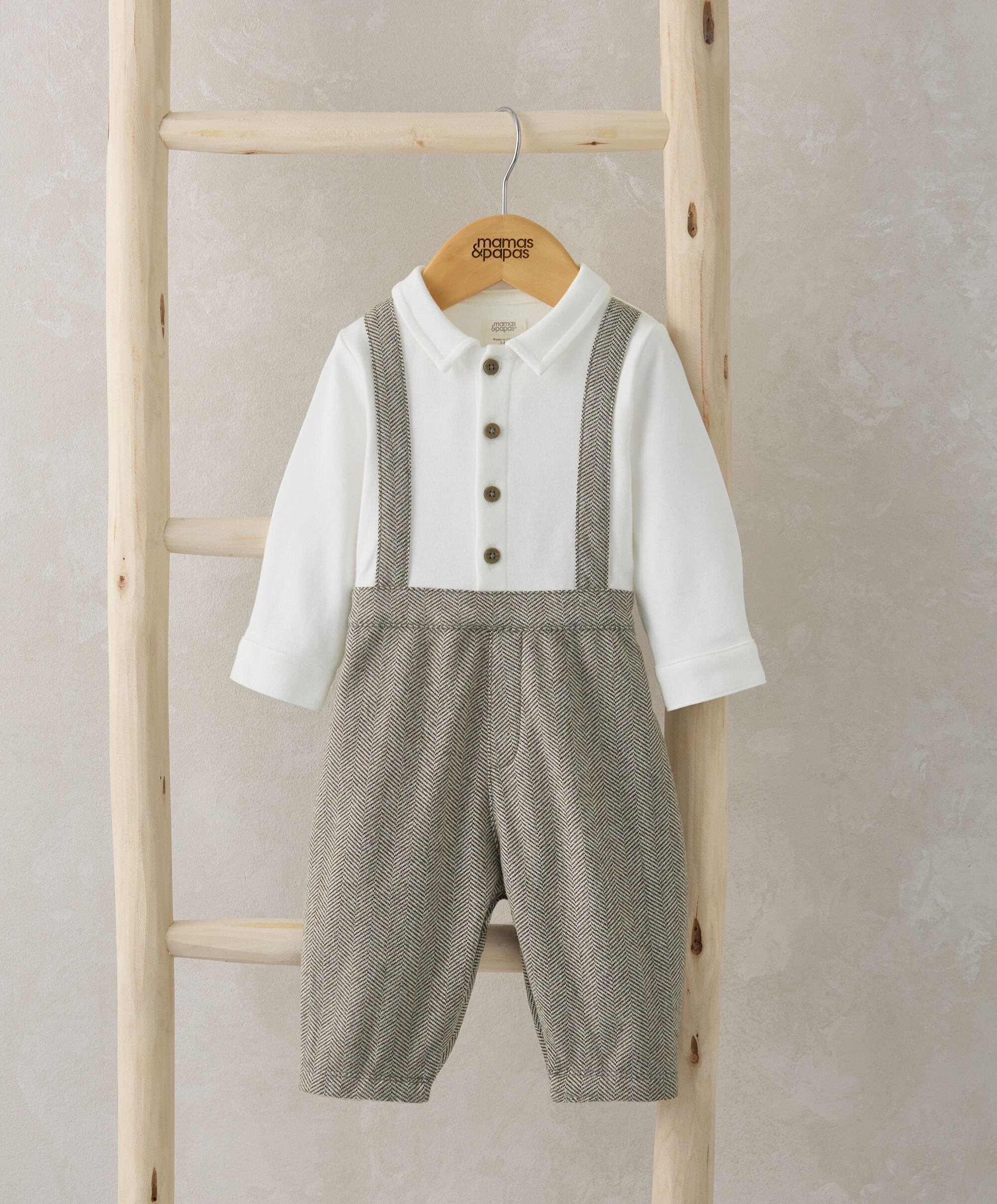 Herringbone Mock Romper image number 1