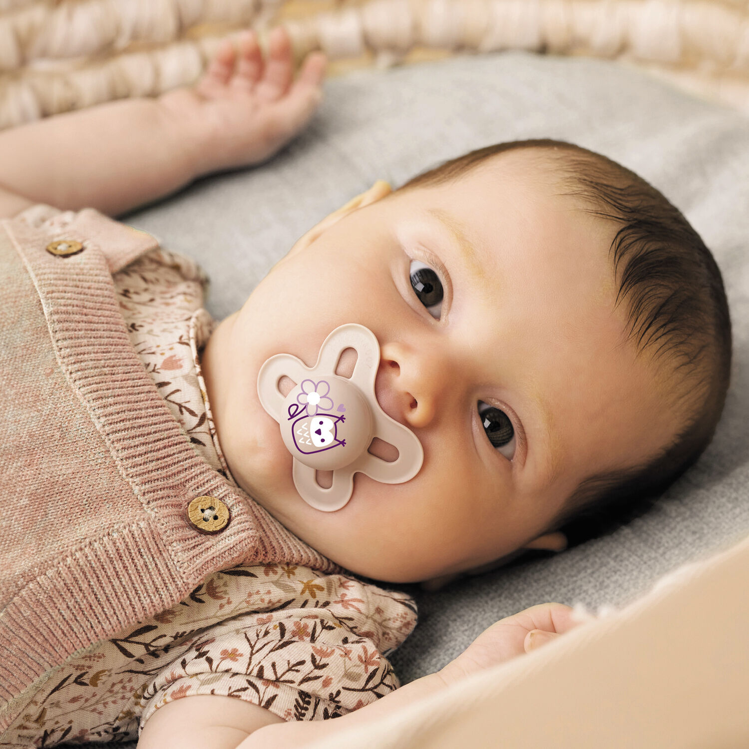 Mam Baby Original Start Silicone Pacifier - 0-2 M | Sealife Pink & Beige - Pack of 2 image number 8