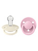 Bibs De Lux Pacifier 2 Pack Silicone Onesize - Ivory / Baby Pink image number 1