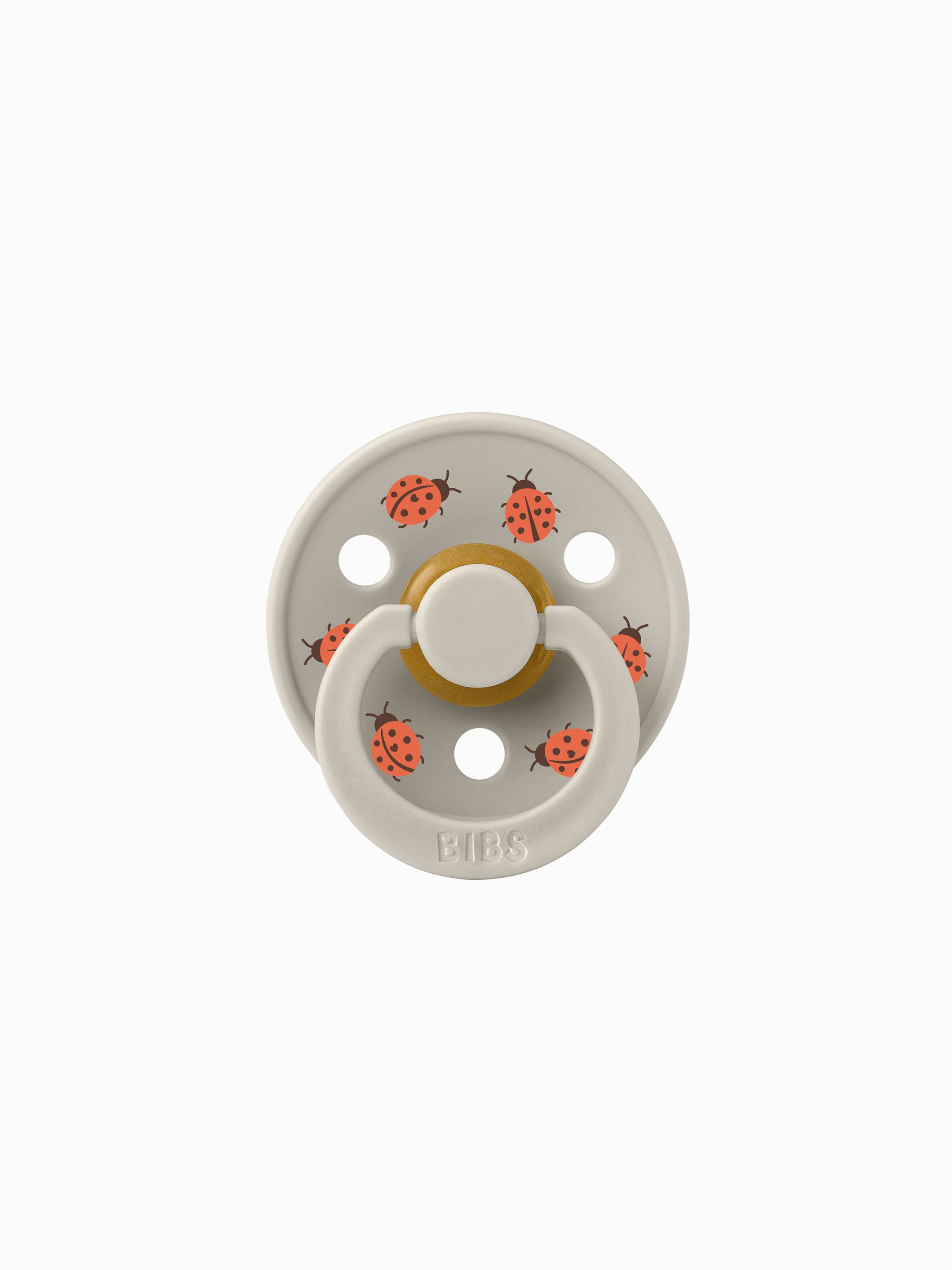 BIBS Pacifier Studio Colour 2 PACK Ladybug Latex Size 1 Blush Mix