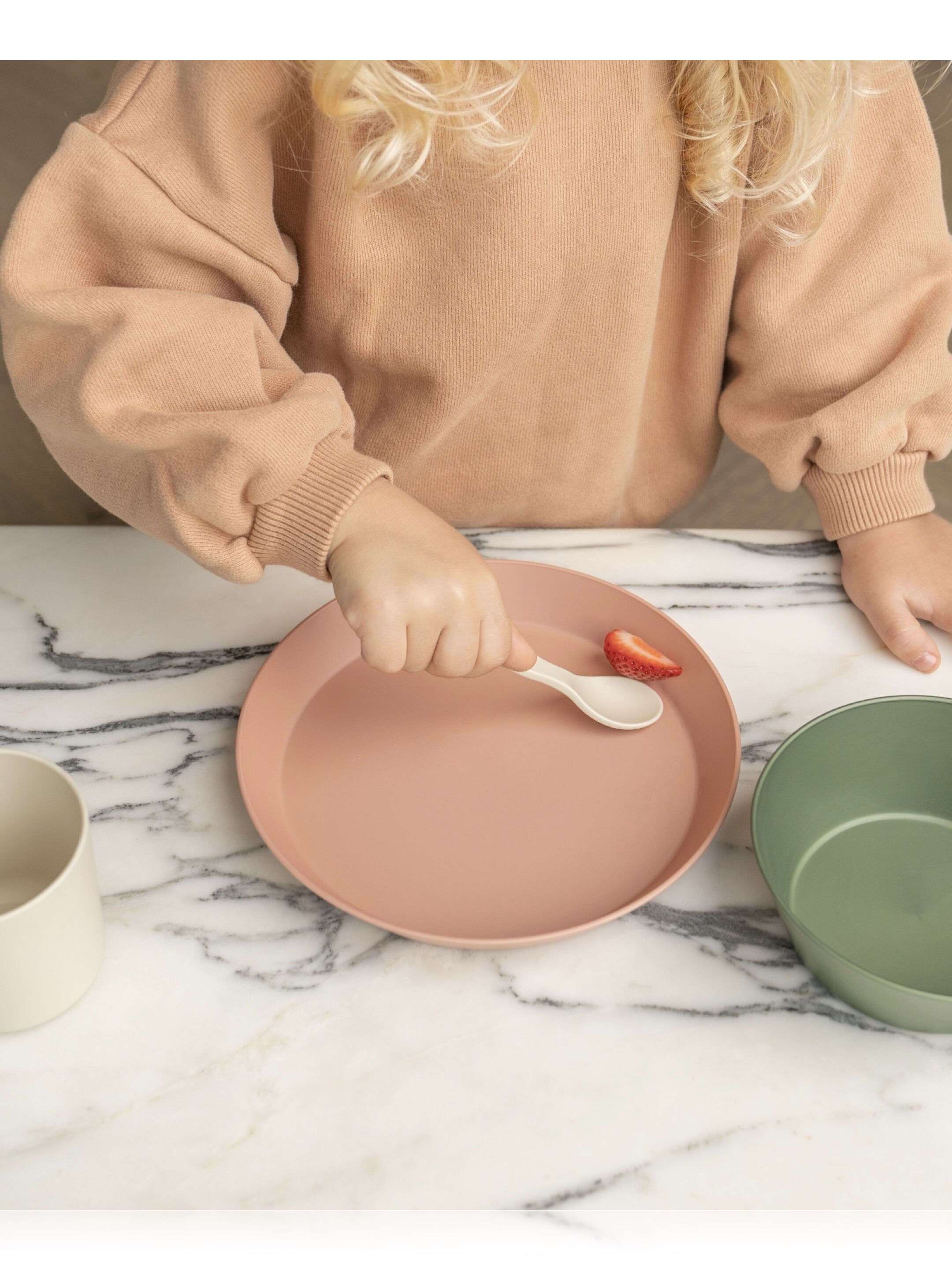 Citron Bio Based Plate Set of 4 - Pink/Cream image number 3