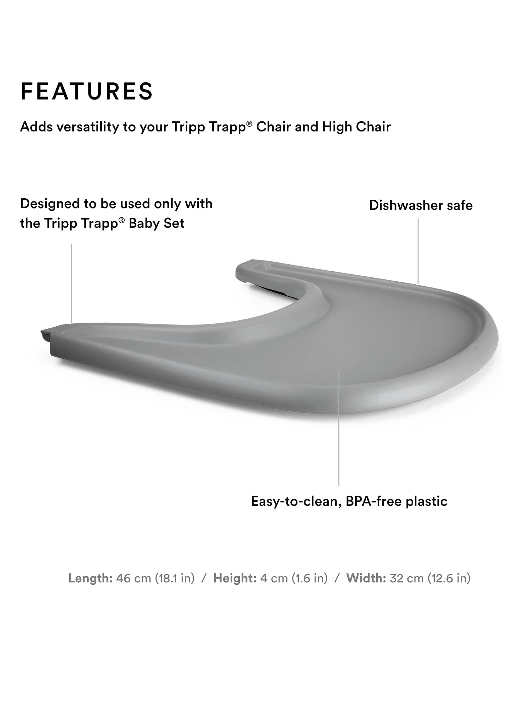 Stokke Tripp Trapp Tray - Storm Grey image number 2