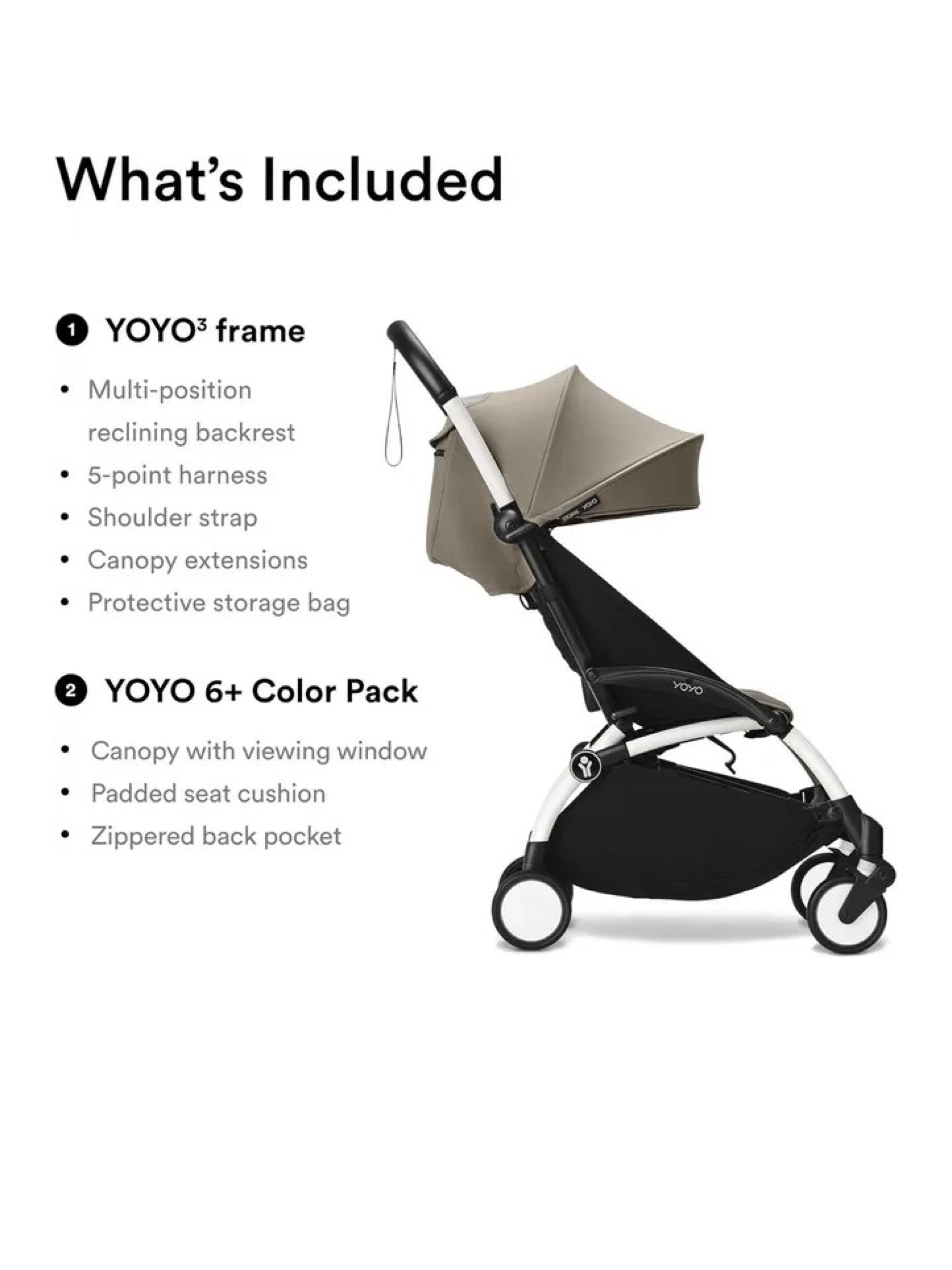 Stokke YOYO3 White Frame with 6+ Color Pack Taupe (2 Pieces) image number 3
