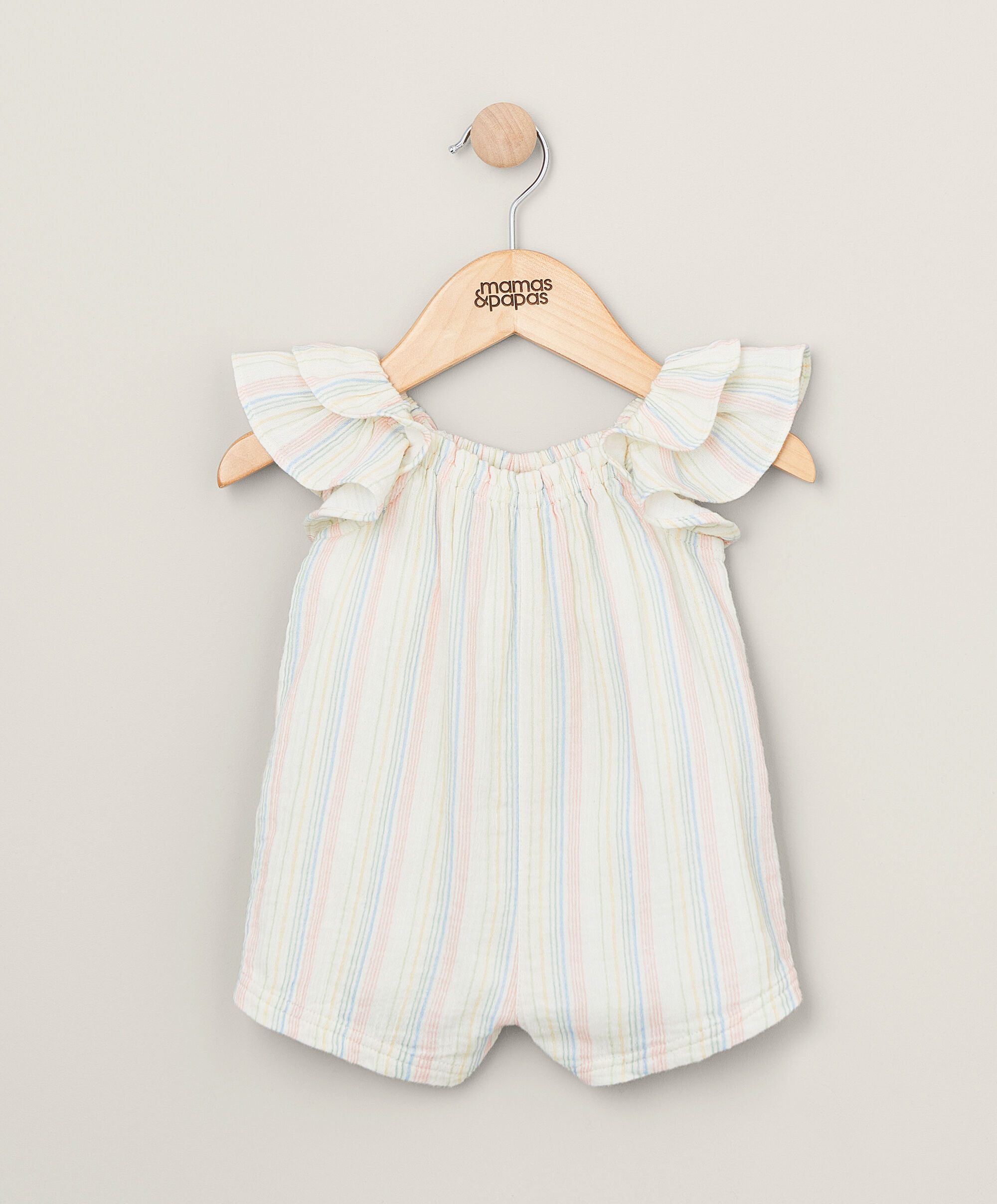 Stripe Frill Sleeve Romper