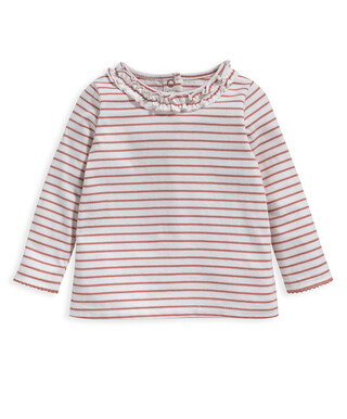 Pink Stripe Frill T-shirt