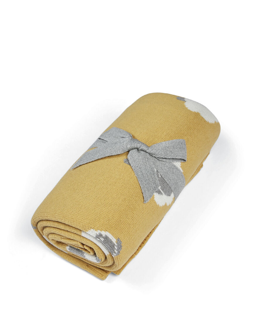 Welcome to the World Knitted Blanket - Sheep Motif image number 2