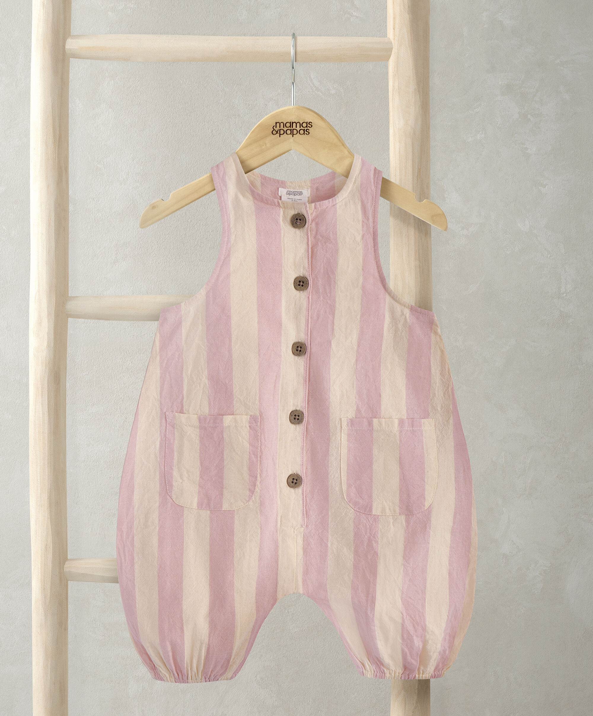 Pink Striped Romper image number 1