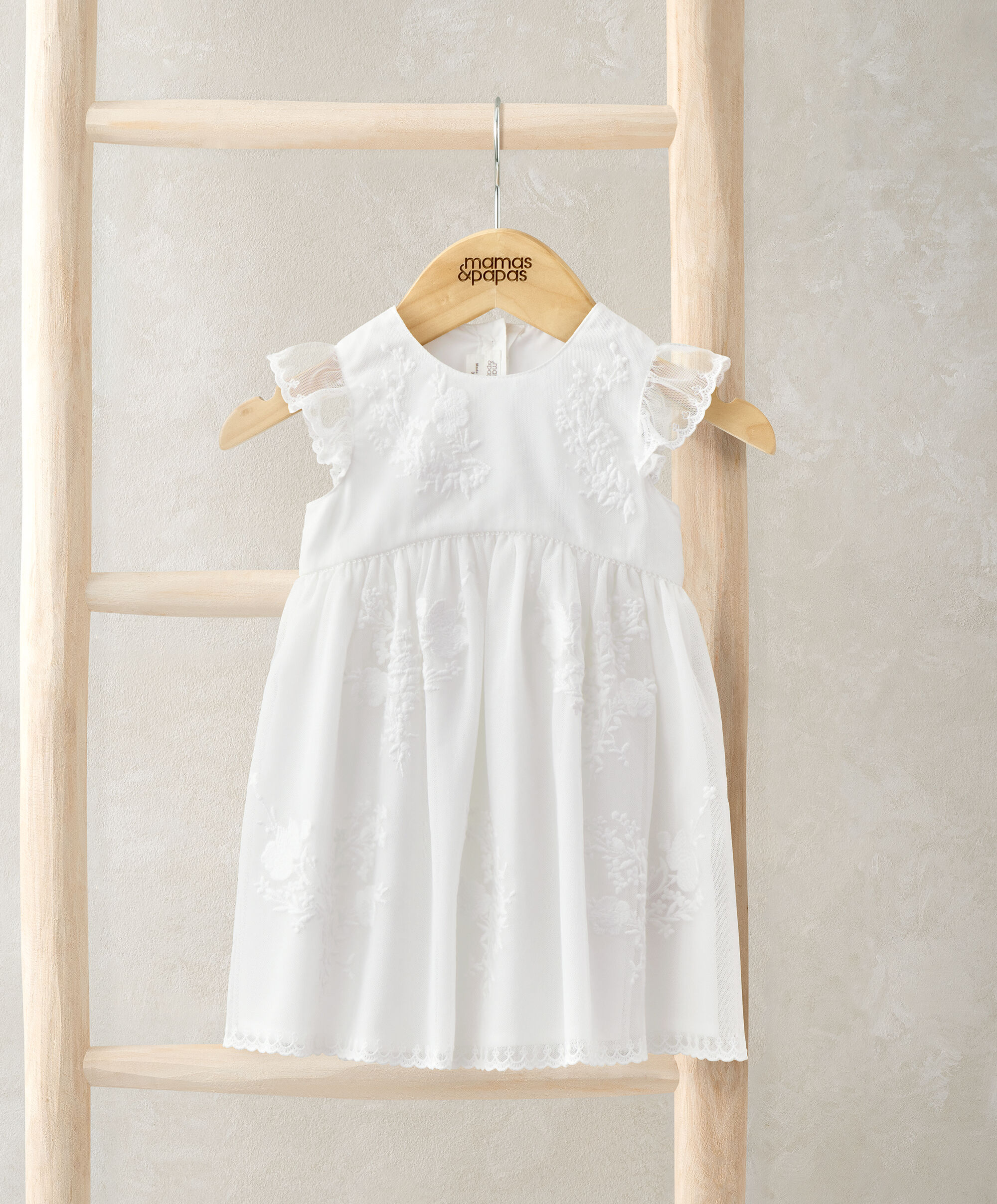 White Embroidered Lace Dress image number 1