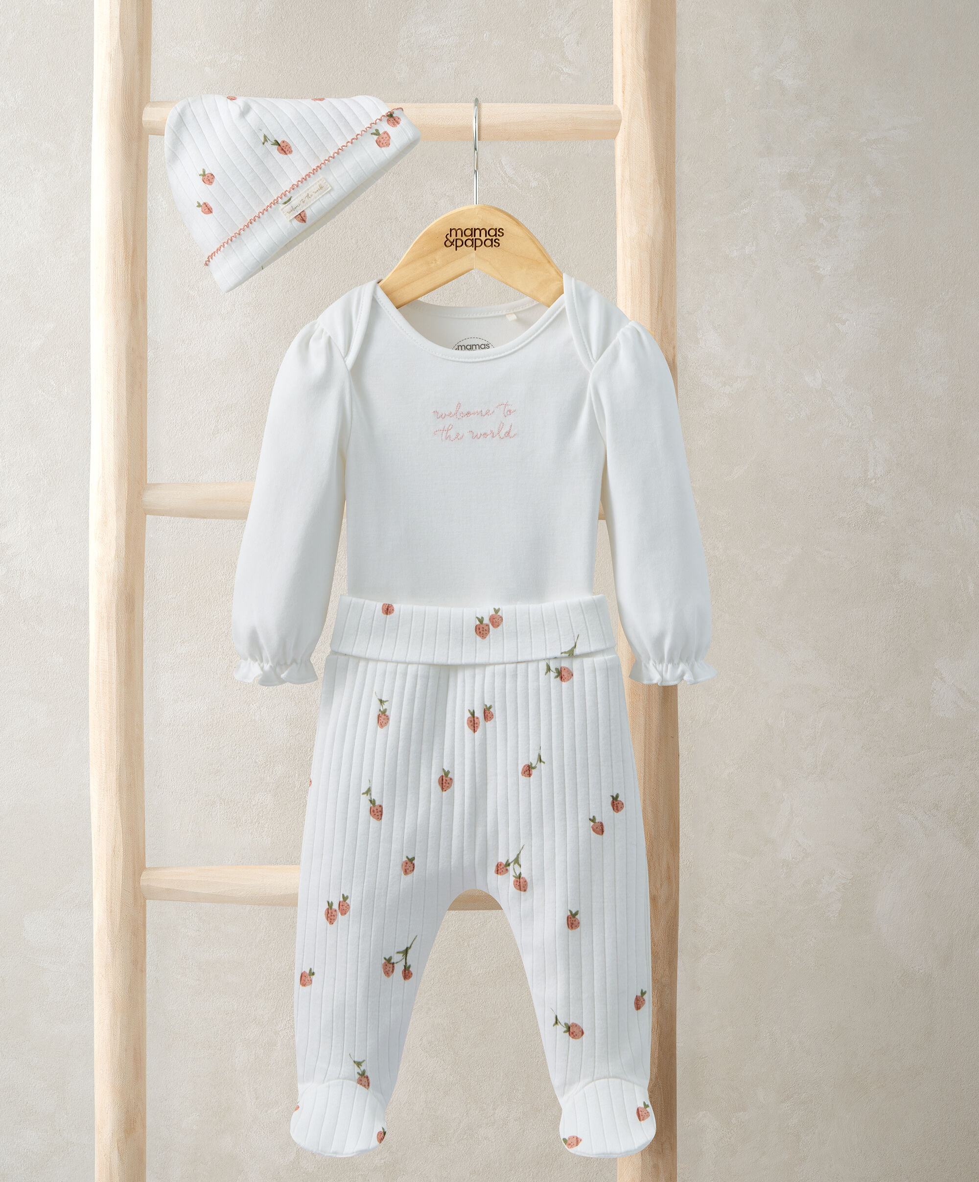 Strawberry Bodysuit, Leggings & Hat