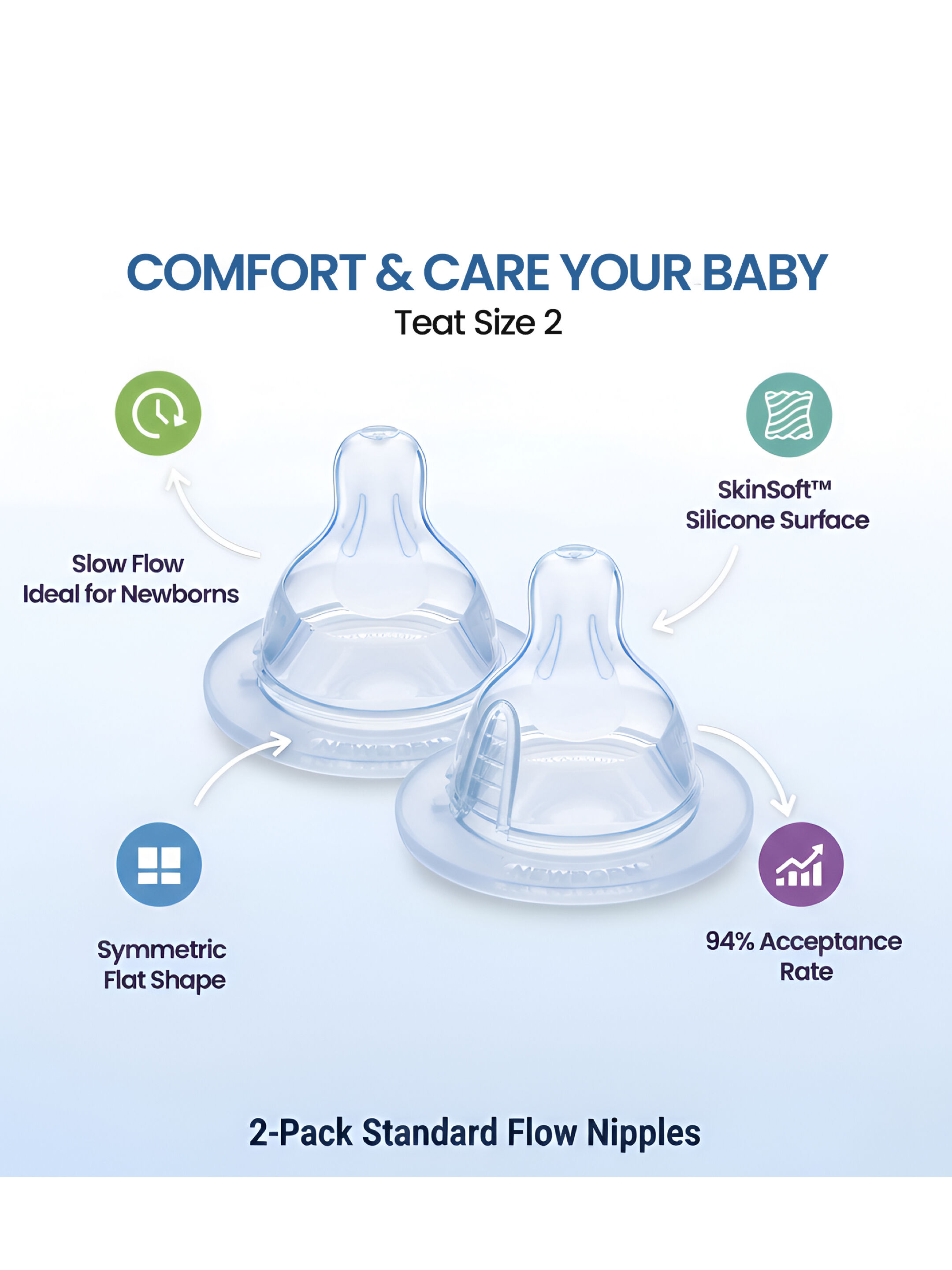 Mam Baby Teat Size 2 Silicone Teat/Spout - 2 M+ | Clear  Clear  - Pack of 2 image number 6