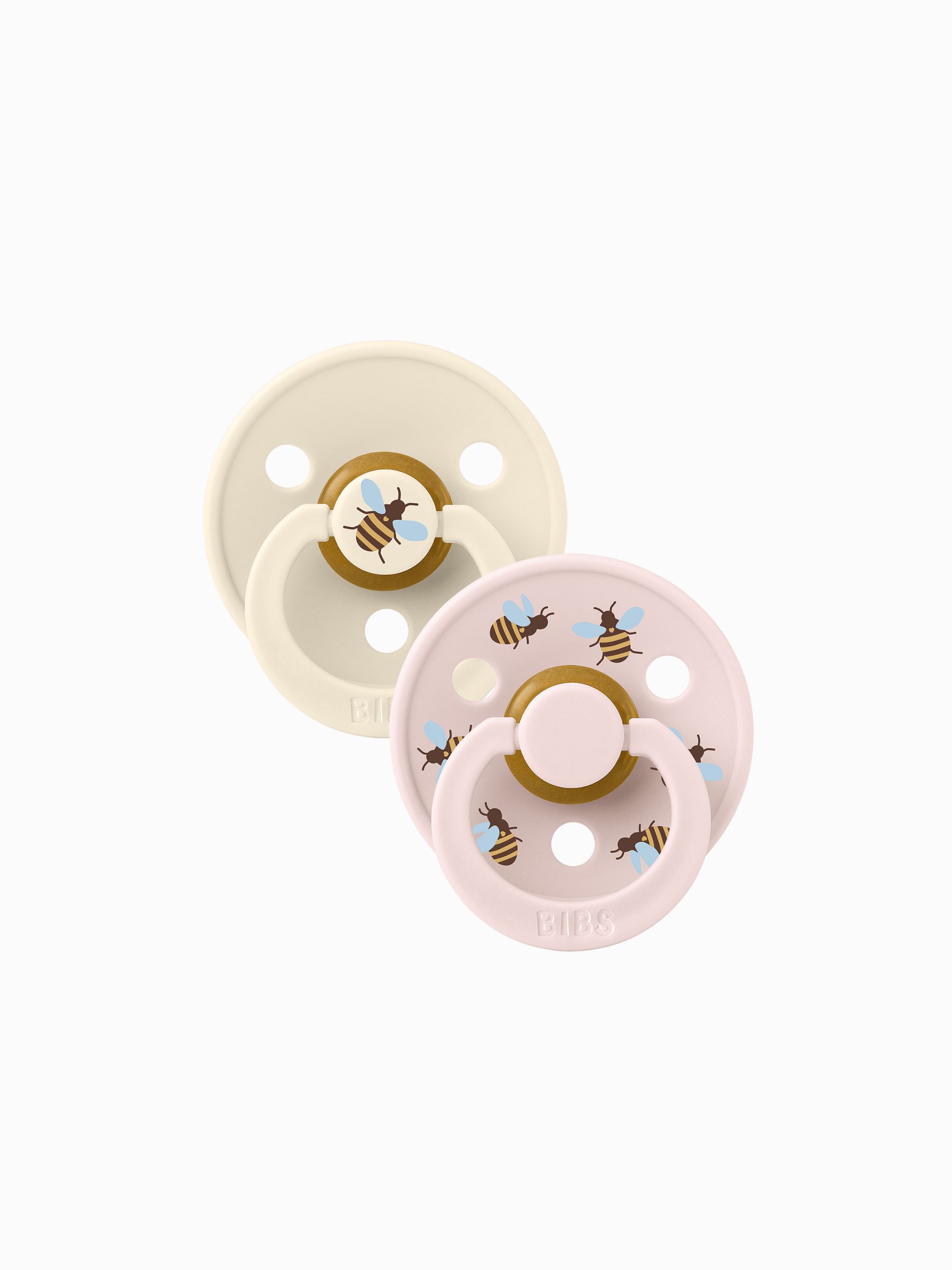 BIBS Pacifier Studio Colour 2 PACK Bumblebee Latex Size 2 Ivory Mix image number 3