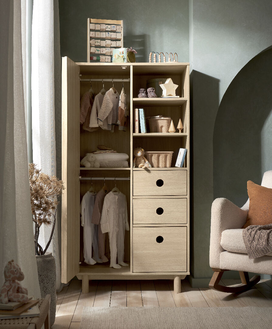 Oska Wardrobe - Natural/Oak image number 2