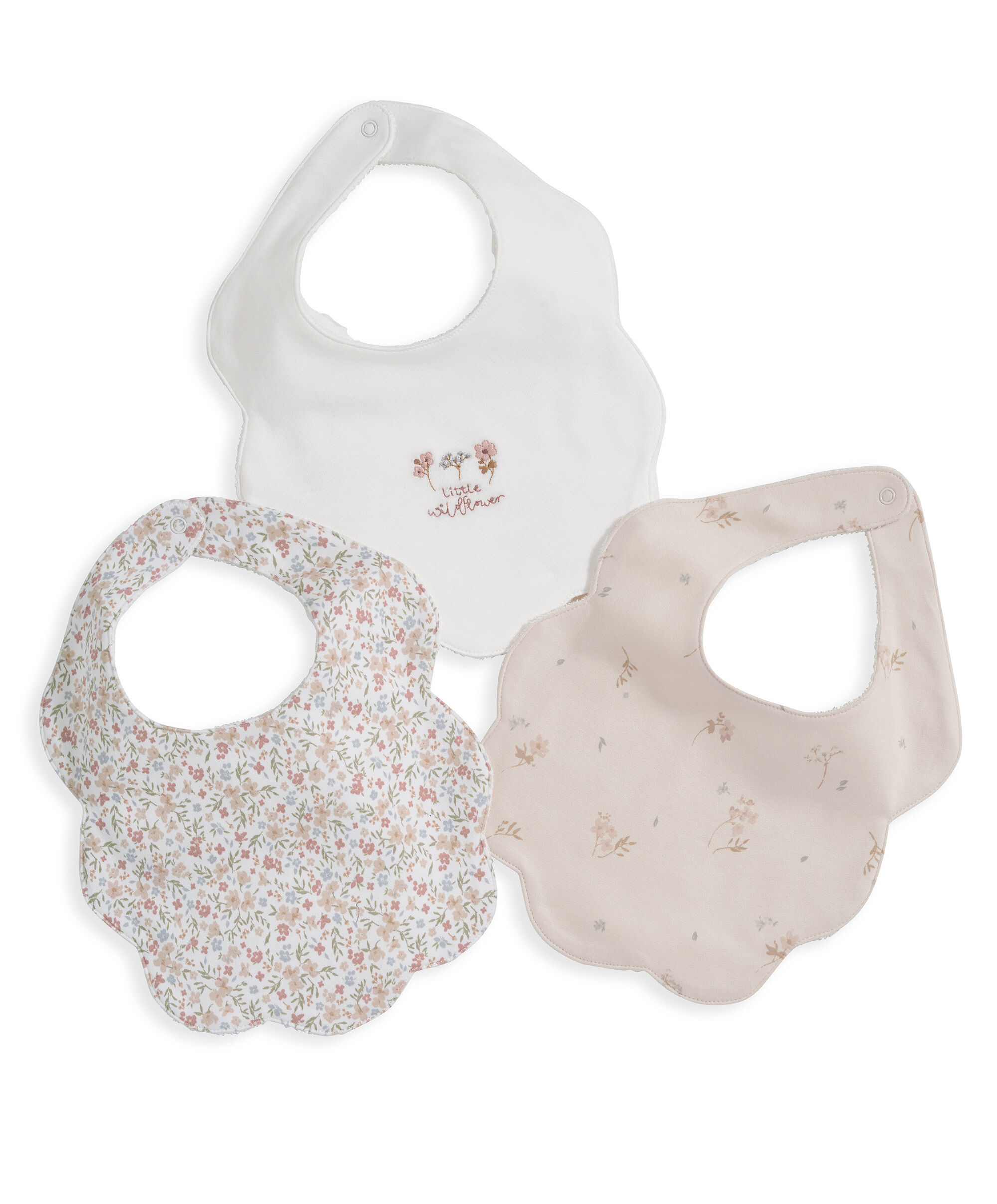 Scalloped Bibs (Set of 3) - Floral image number 1