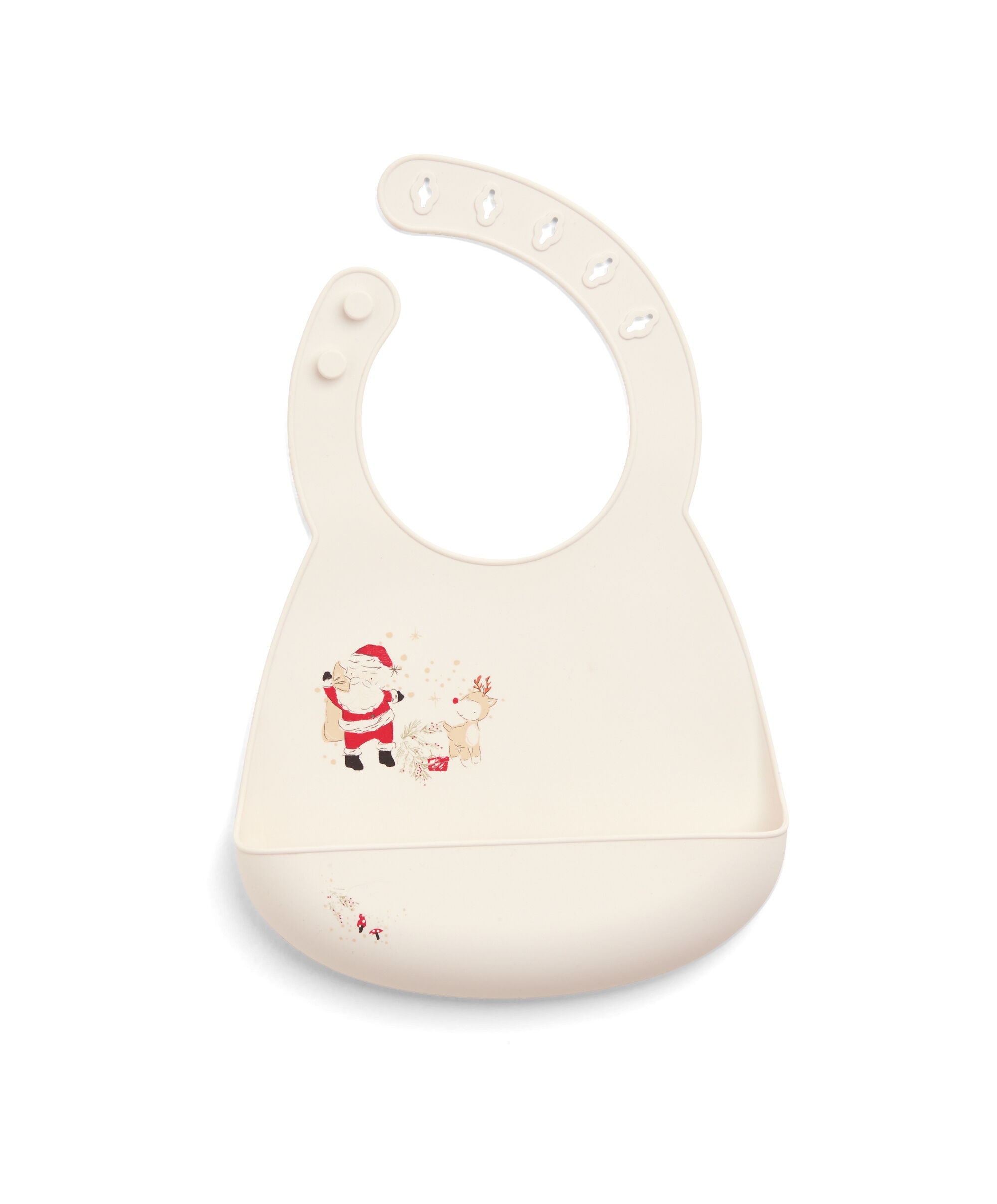 Xmas 2Pk Silicone Bibs - Santa Frie image number 3