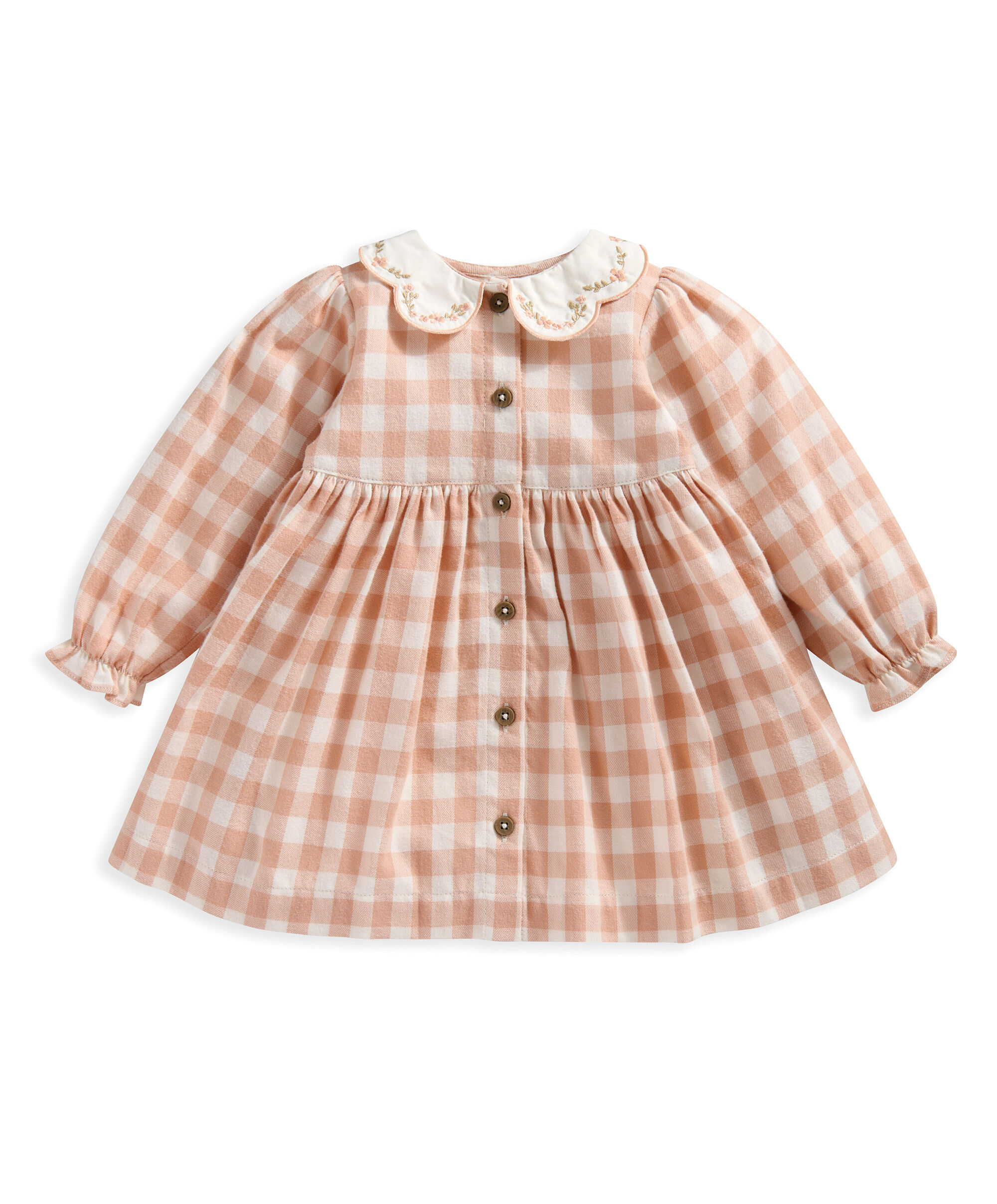 Gingham Embroidered Collar Dress image number 2