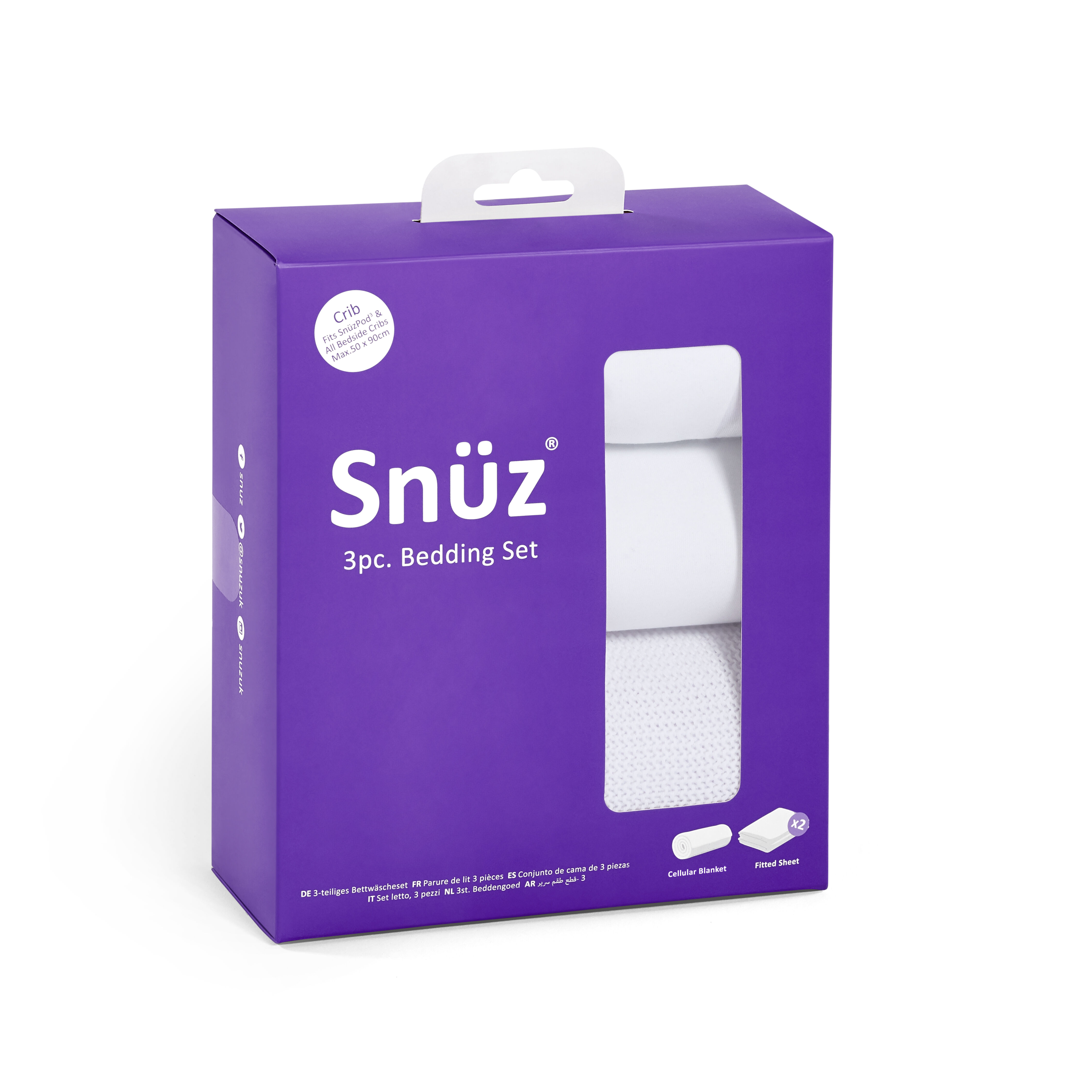 Snuz 3pc Crib Bedding Set &ndash; White image number 2