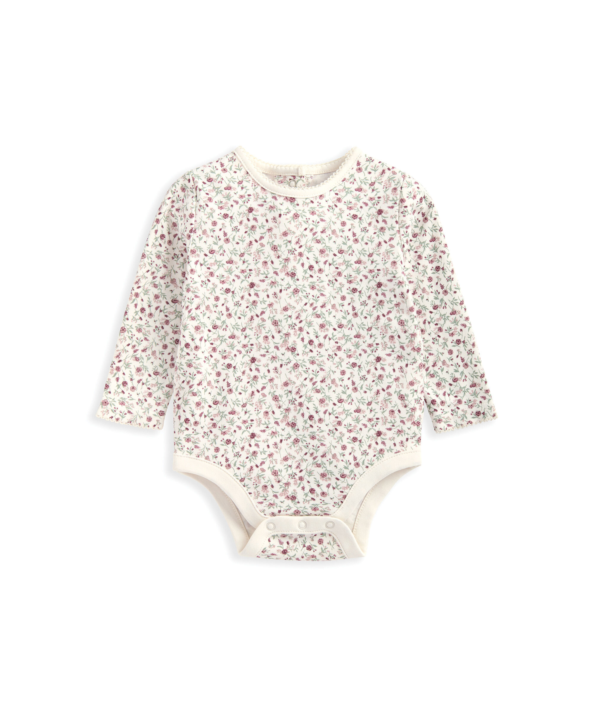 2 Piece Winter Ditsy Floral Bodysuit & Pinafore Dress Set image number 4