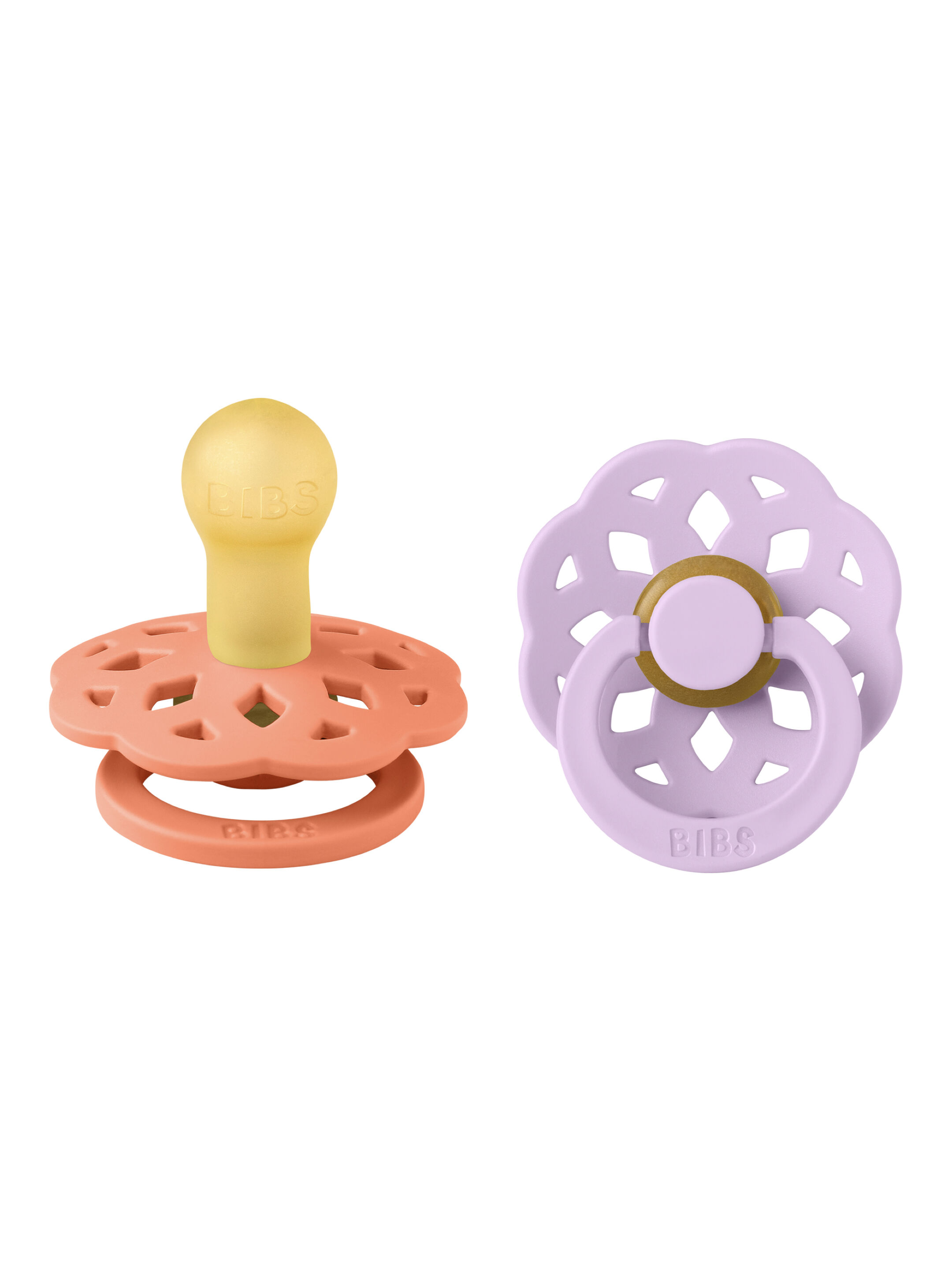 Bibs Boheme Pacifier 2 Pack Latex S1 - Papaya / Violet Sky image number 1