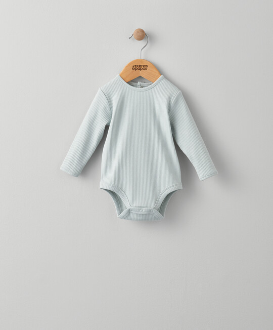 Buy Basics Blue Rib Bodysuit All-in-one's Rompers Mamas