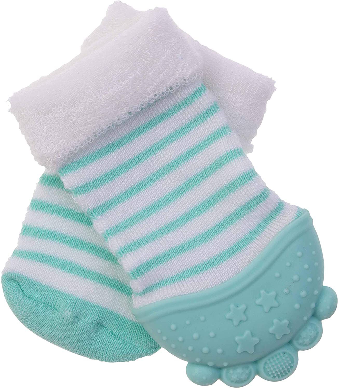 Nuby Teething Socks , 1 pack ( 1 Teething sock, 1 regular sock, 1 hygienic travel bag ) image number 3
