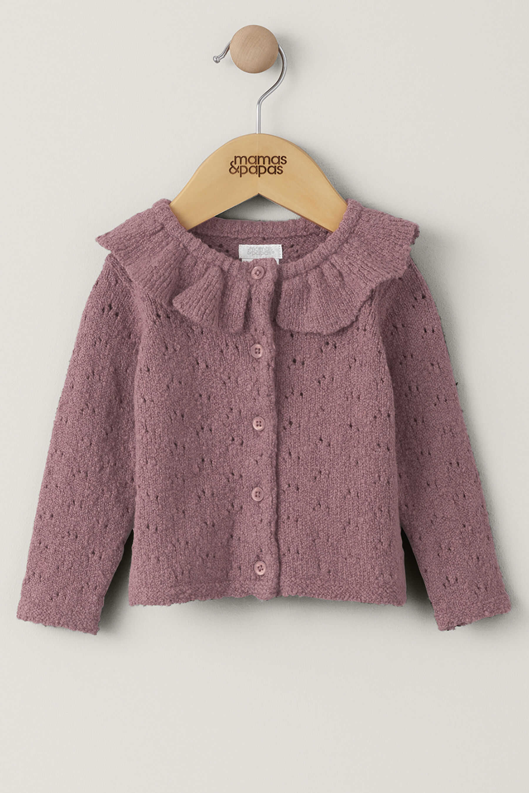Berry Frill Collar Cardigan