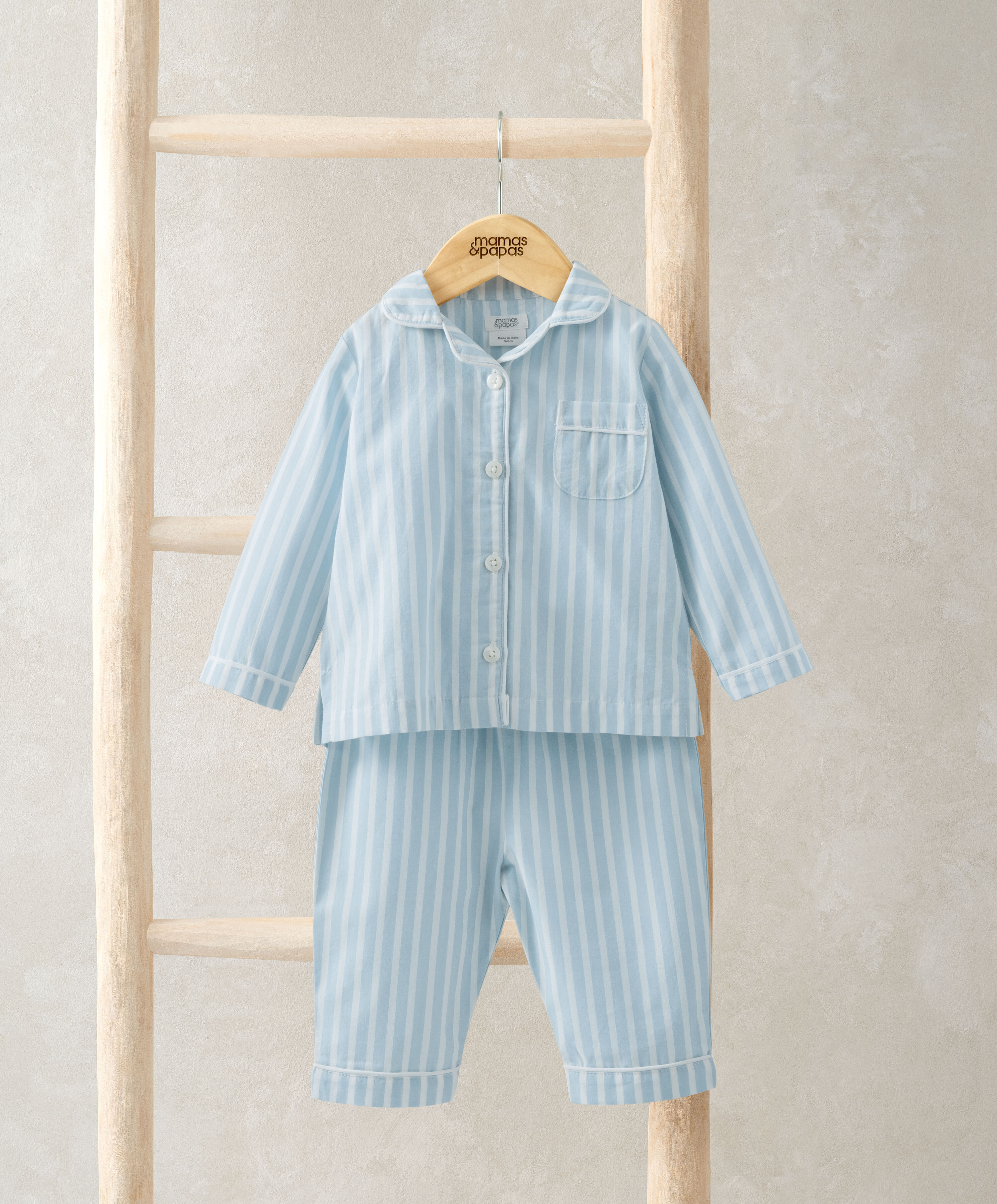 Striped Woven Pyjamas  image number 1