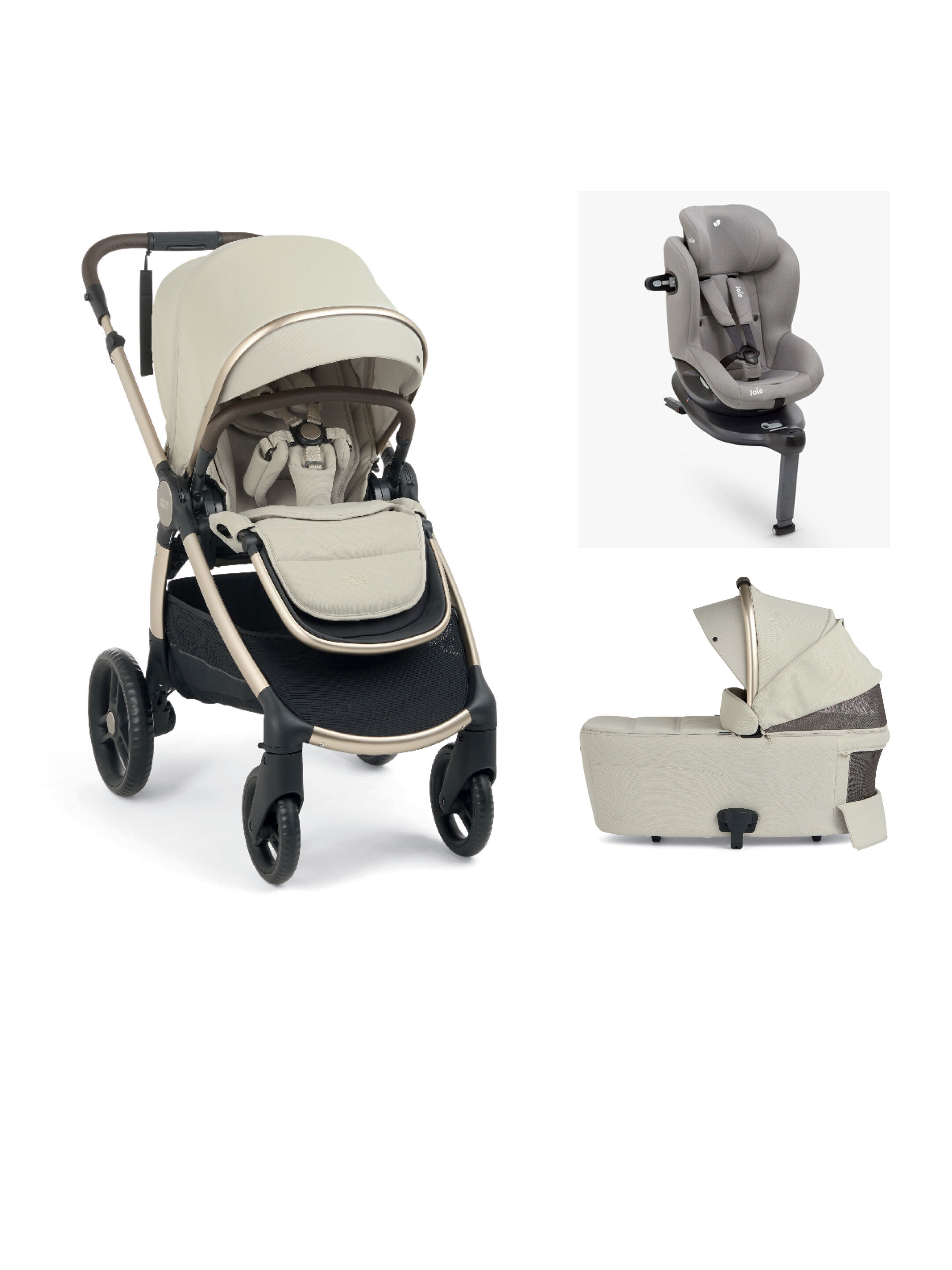 Ocarro 2 Pushchair and Carrycot Bundle with Joie Baby i-Spin 360 i-Size Car Seat (3 Pieces) - Shell image number 1