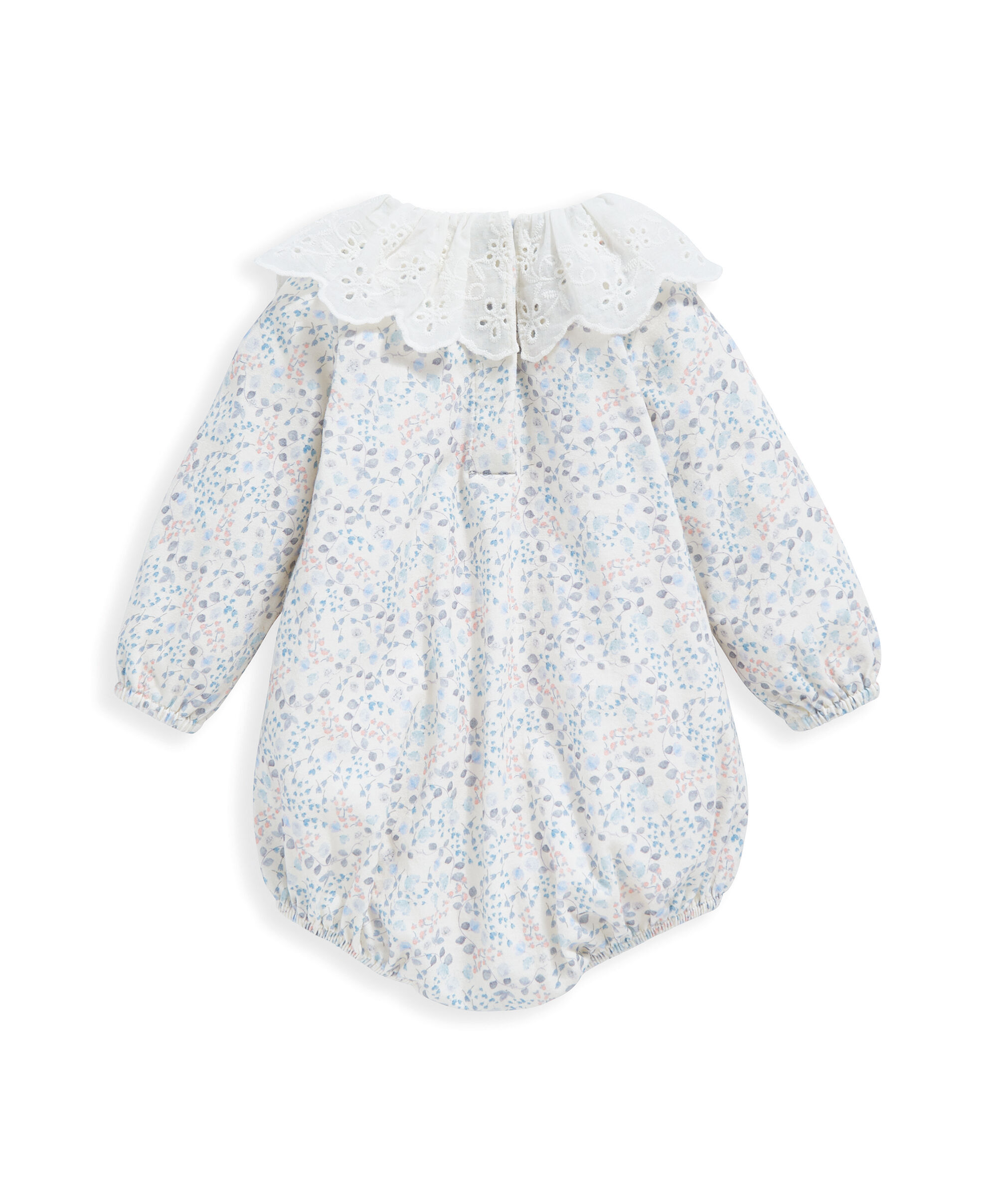 Floral Print Romper With Collar image number 3