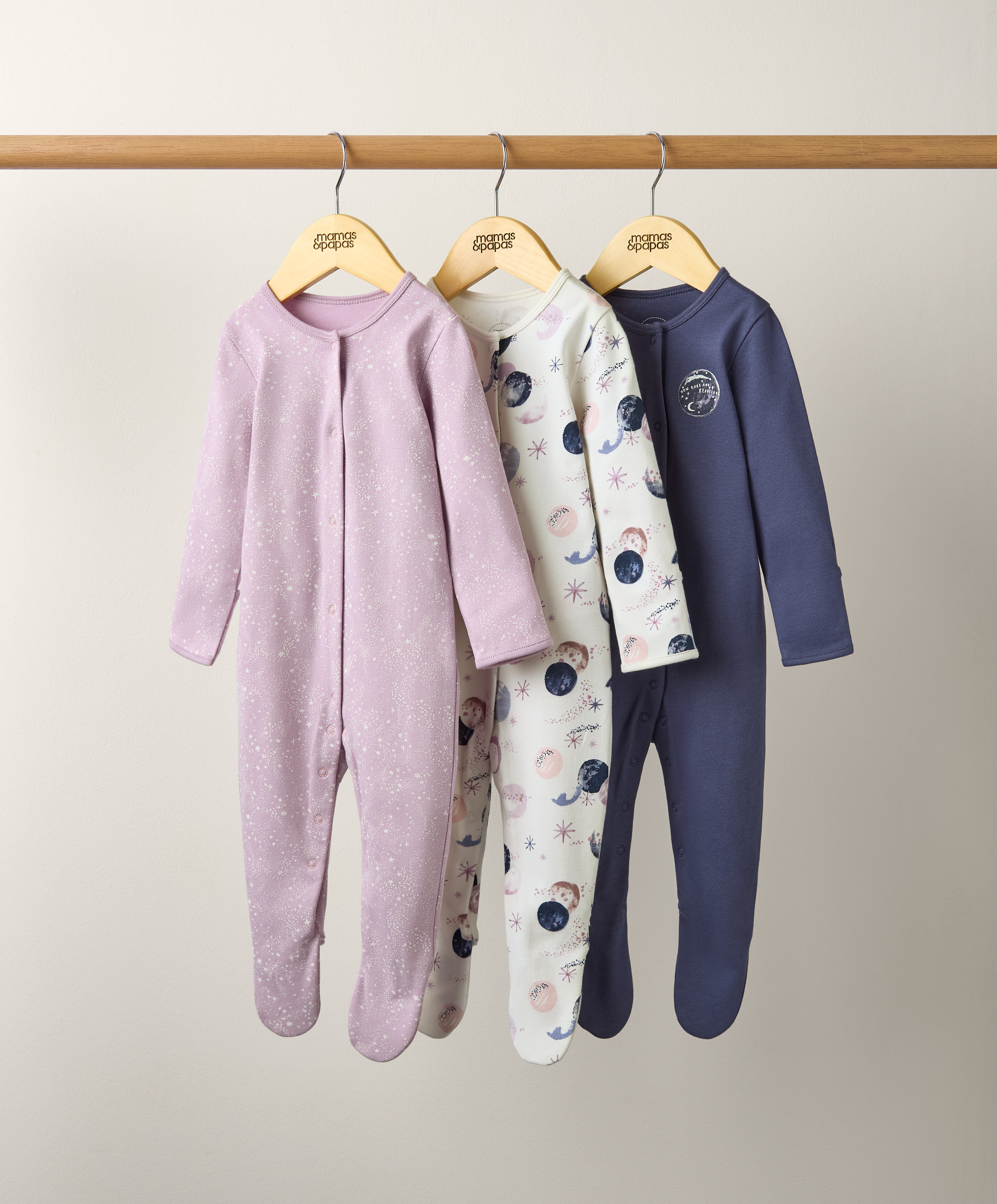 3 Pack Space Sleepsuits image number 3