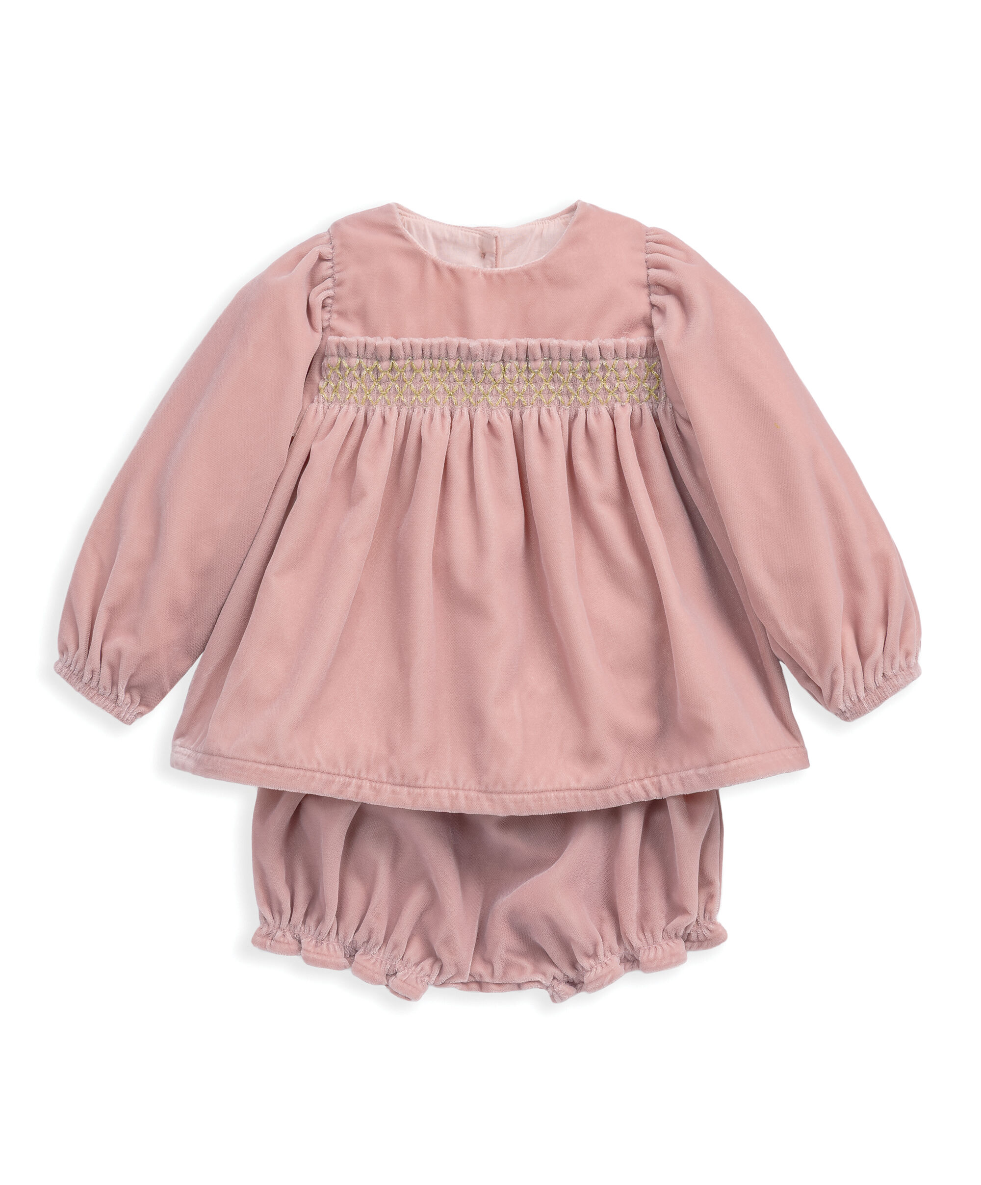 Smock Velvet Dress & Bloomers image number 2
