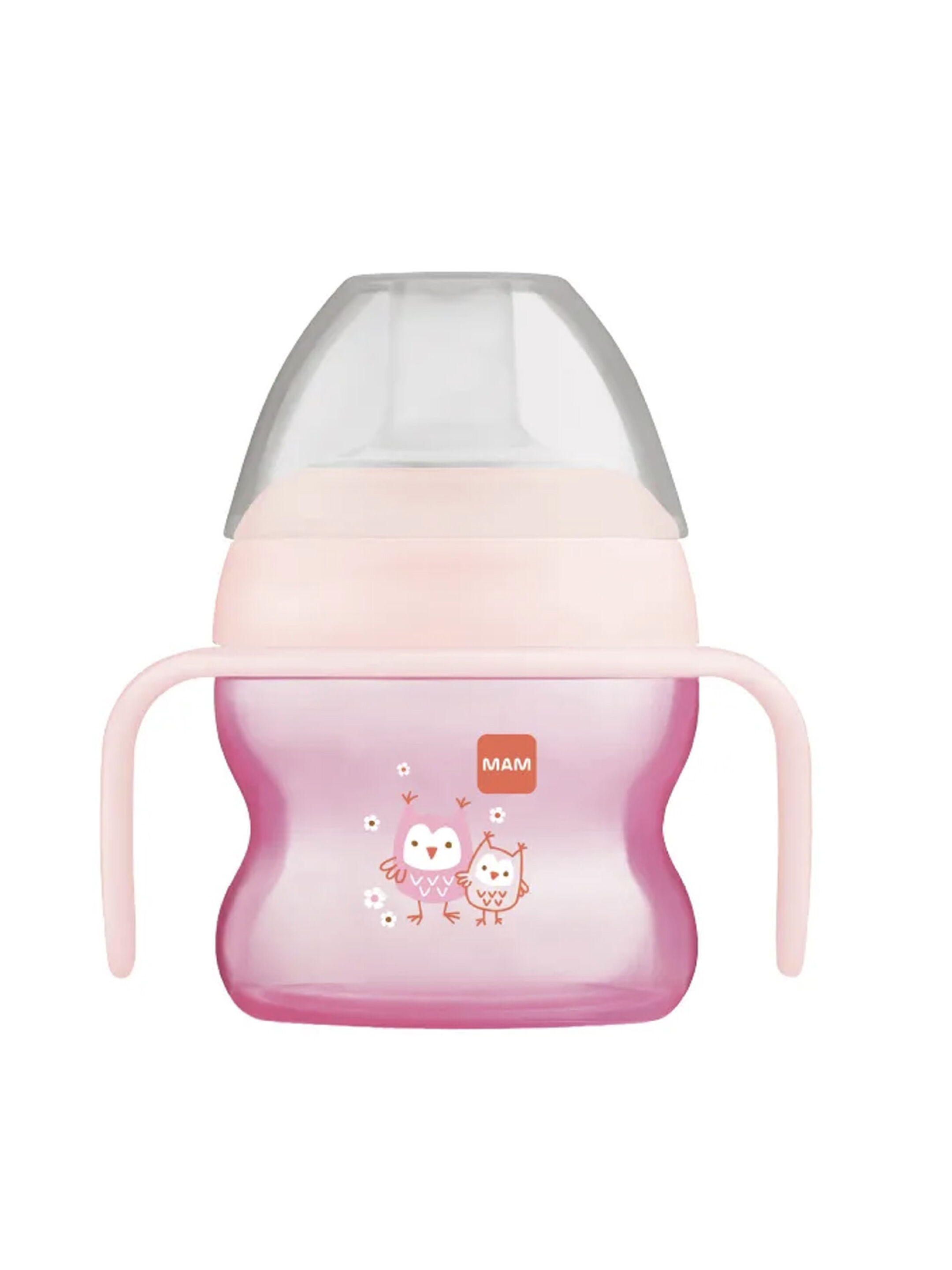 Mam Baby Starter Cup  Silicone Cup - 4 M+ | Fores Pink - 150 Ml - Pack of 1 image number 7