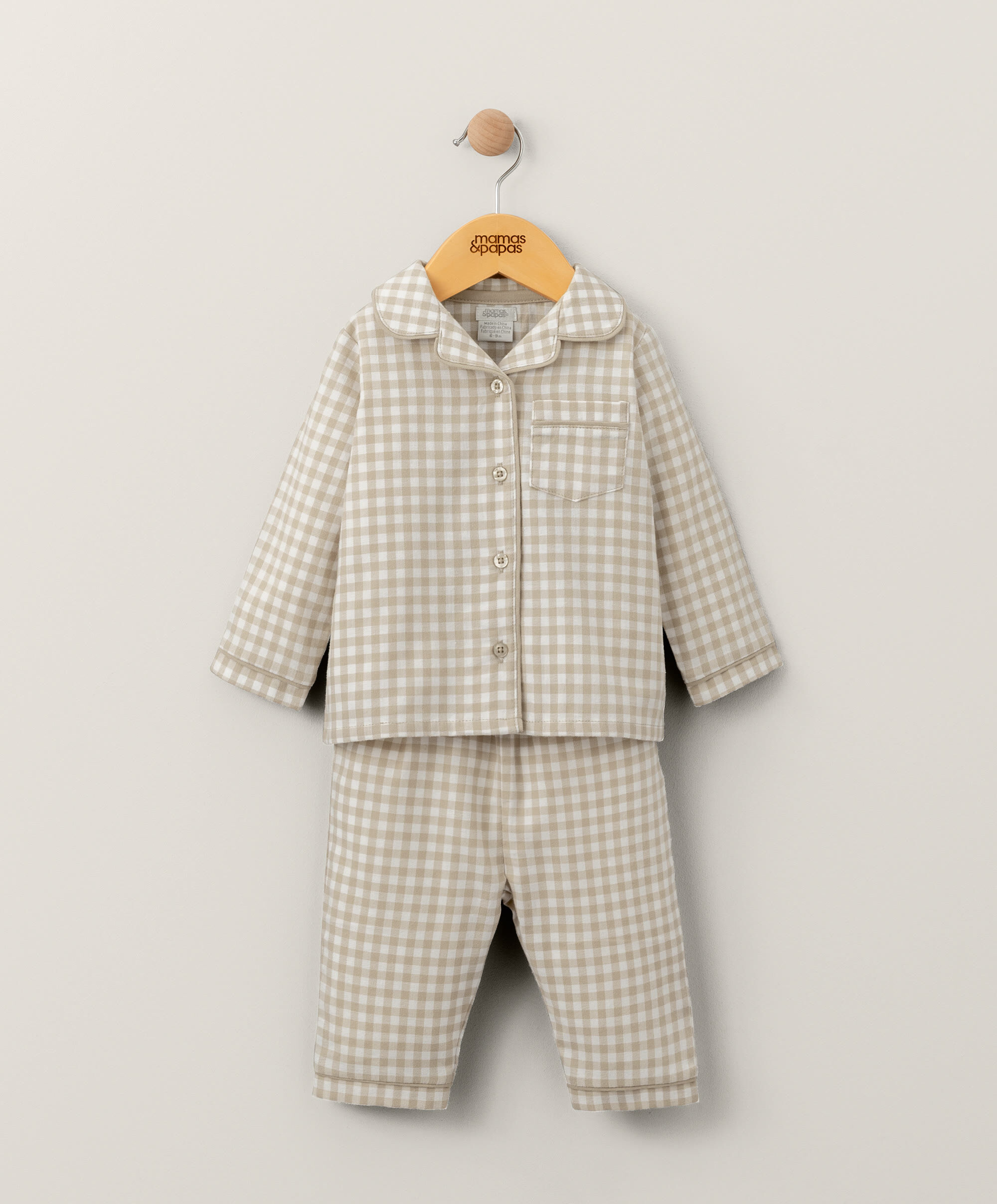 Sand Check Woven Pyjamas image number 1